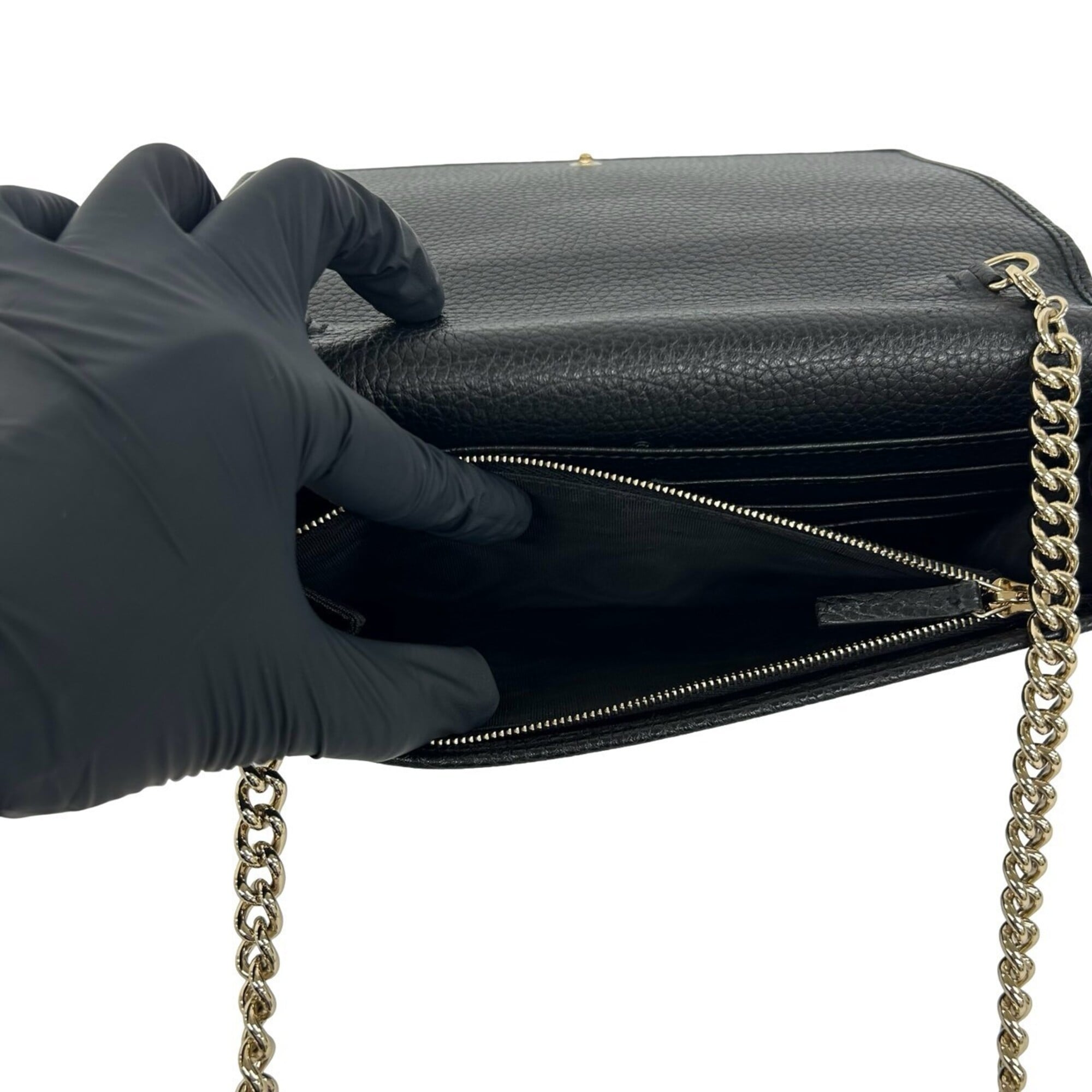 Gucci Black Leather Shoulder Bag (Pre-Owned)