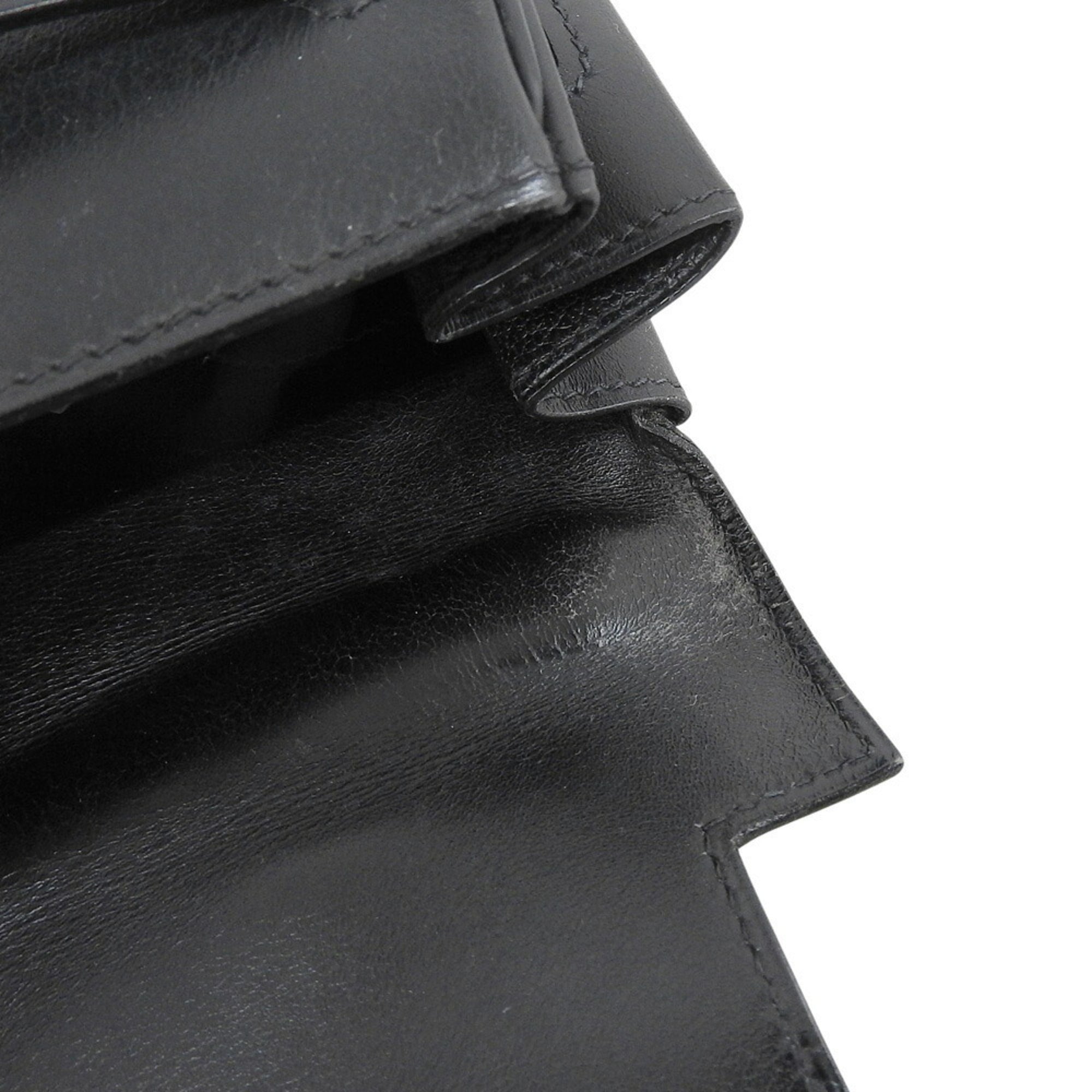 Hermes Black Box Calf Leather Handbag (Pre-Owned)
