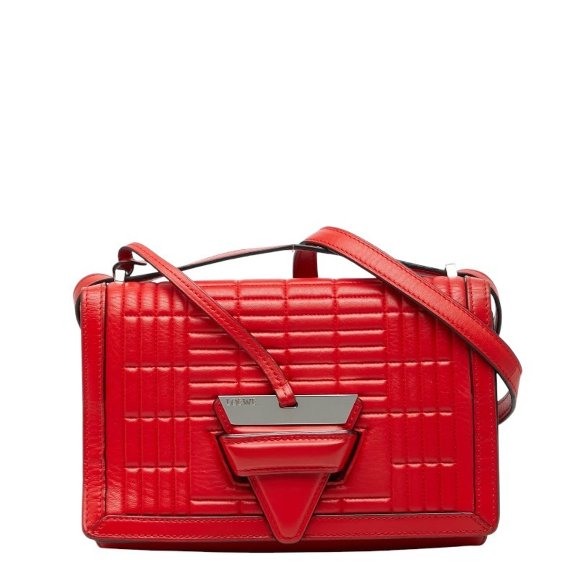 Loewe Red Color Leather Shoulder Bag (Pre-Owned)