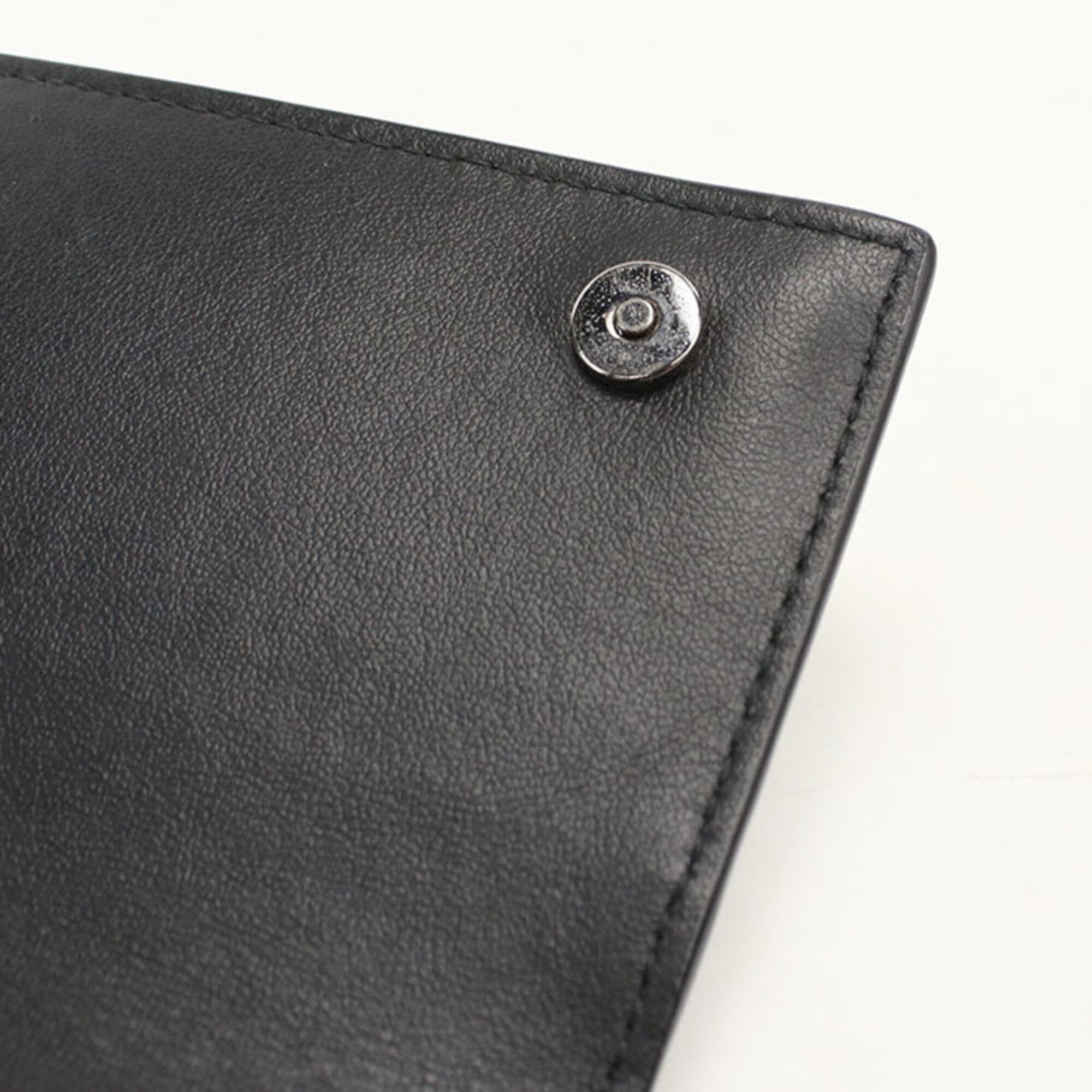 Christian Dior Black Leather Long Wallet (Bi-Fold) (Pre-Owned)
