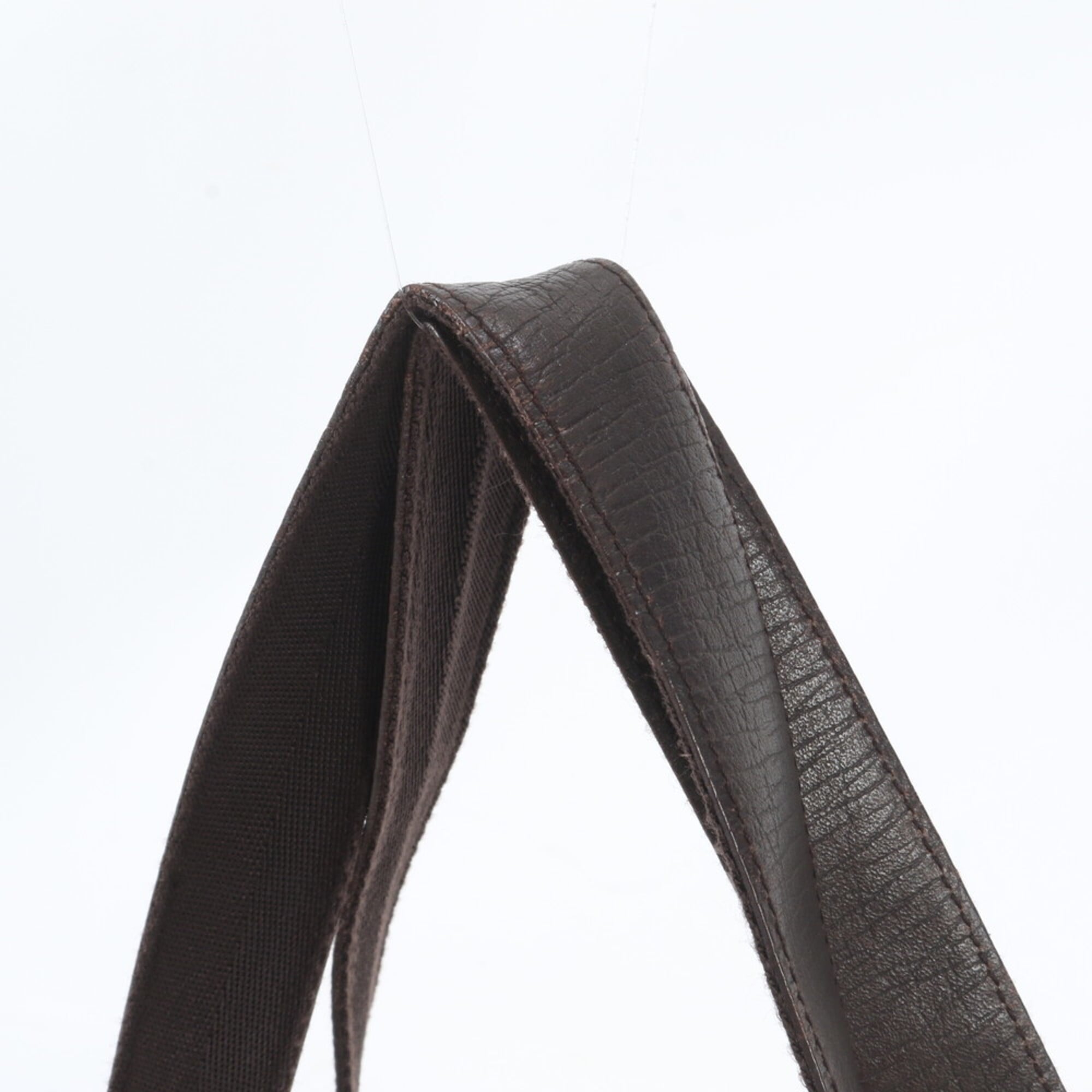 Gucci Brown Leather Coated Canvas Handbag Shoulder Bag Tote Bag (Pre-Owned)