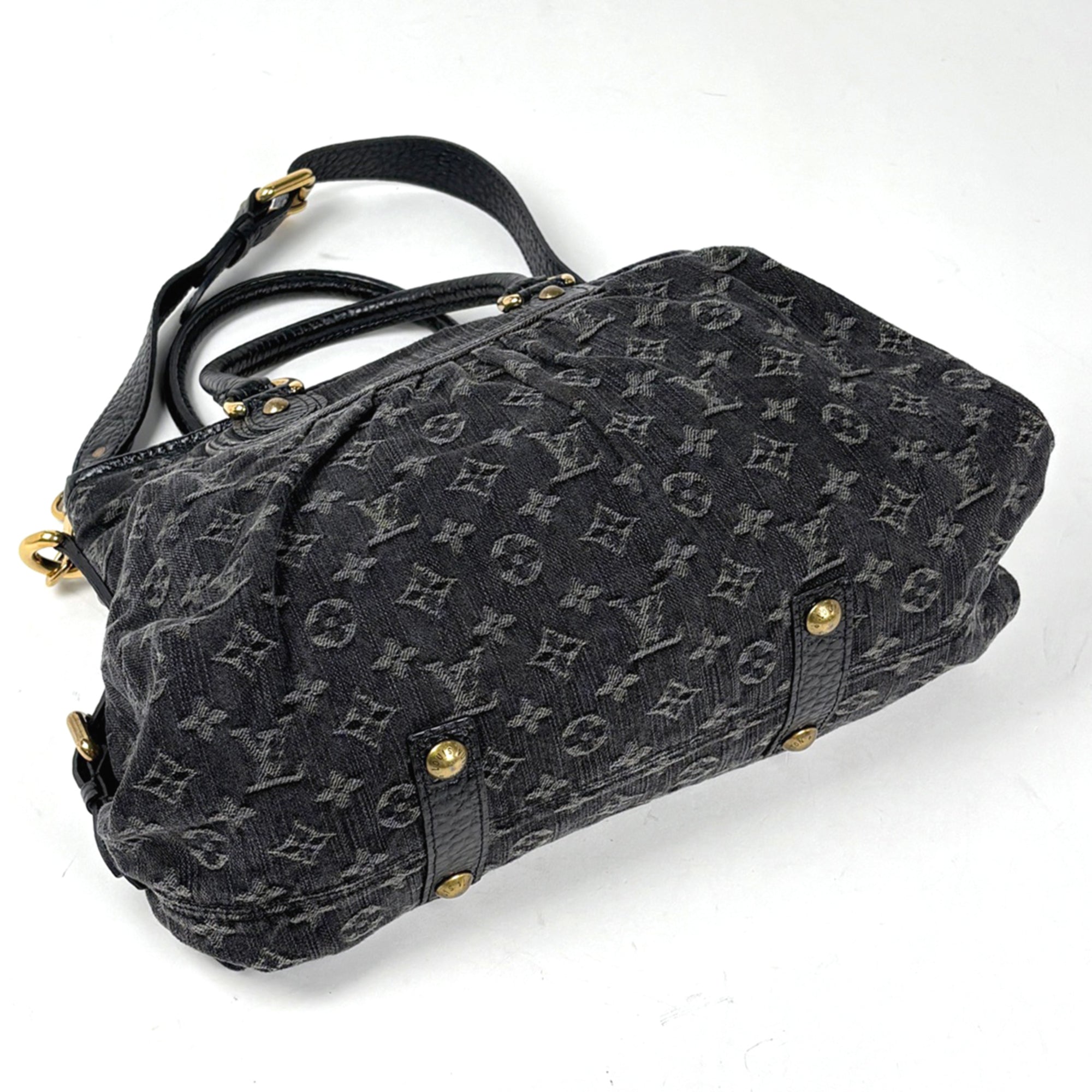 Louis Vuitton Black Monogram Noir Monogram Denim Handbag (Pre-Owned)