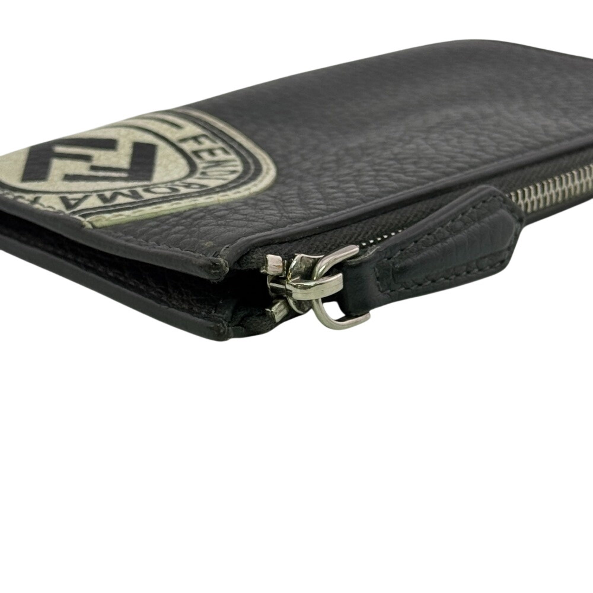 Fendi Gray Leather Coin Purse/Coin Case (Pre-Owned)