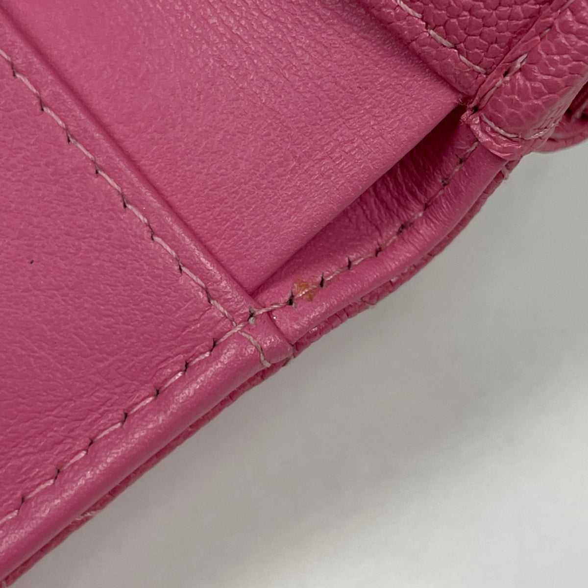 Chanel Boy Chanel Pink Grained Calfskin Wallet (Tri-Fold) (Pre-Owned)