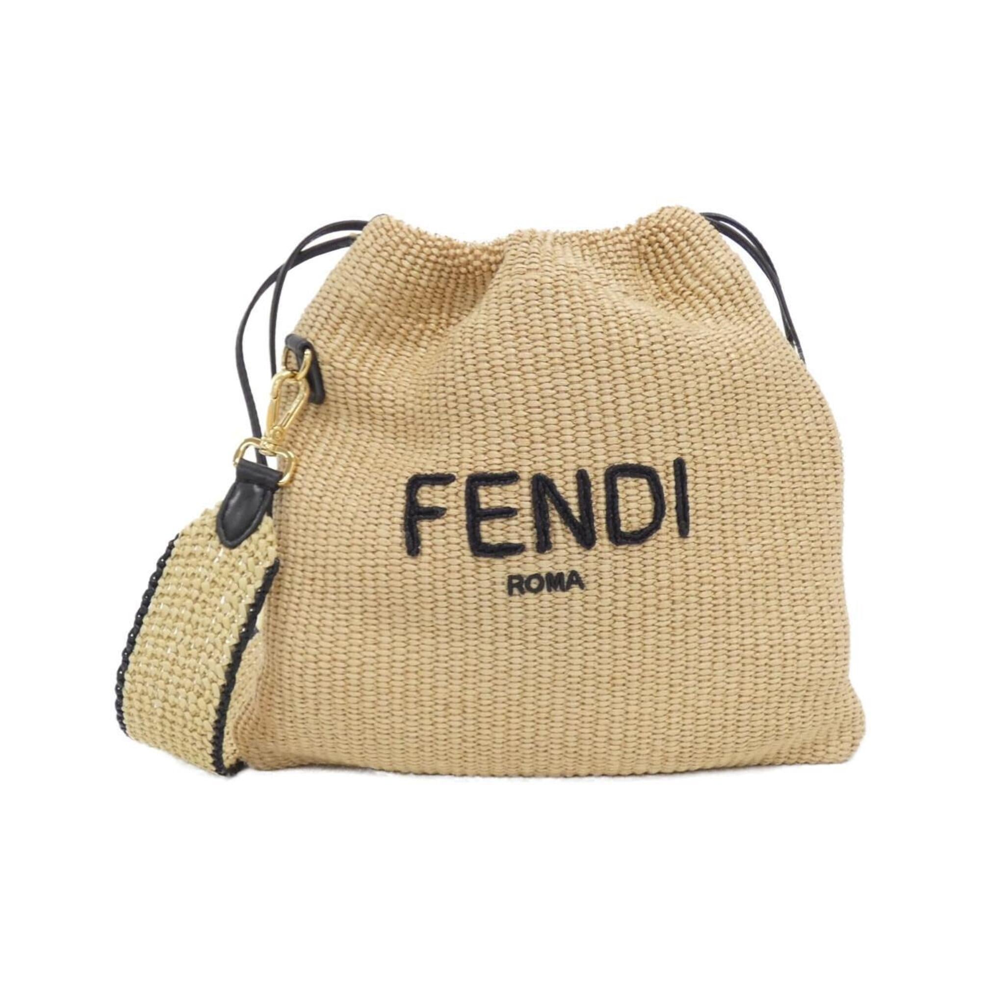 Fendi Beige Straw Shoulder Bag (Pre-Owned)