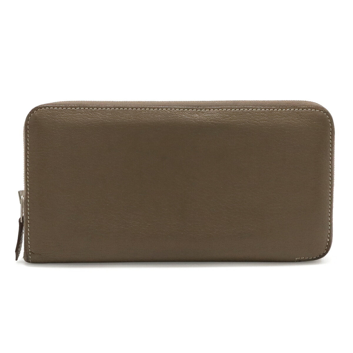 Hermes Etoupe Gray Chevre Leather Long Wallet (Bi-Fold) (Pre-Owned)