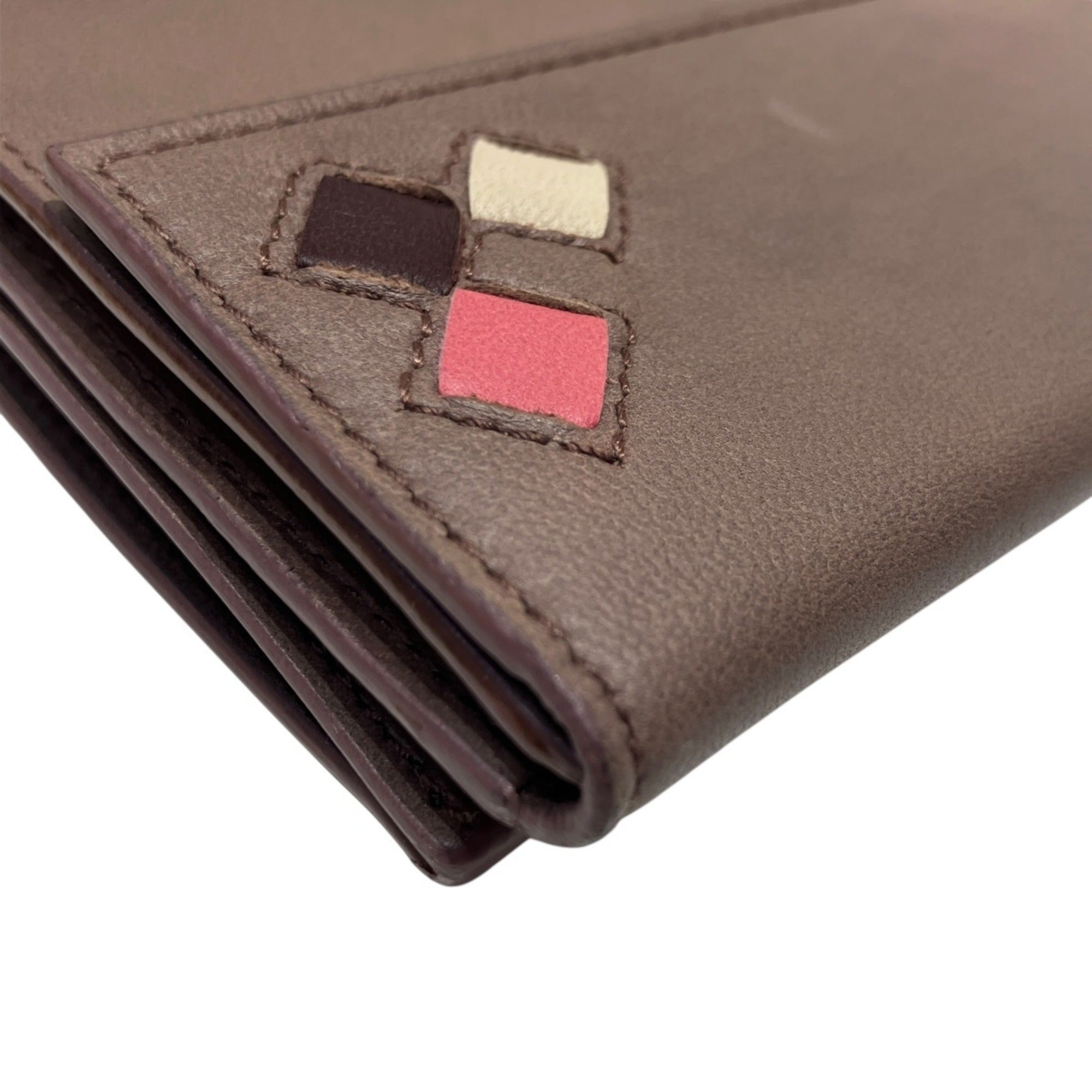 Bottega Veneta Khaki Leather Long Wallet (Tri-Fold) (Pre-Owned)
