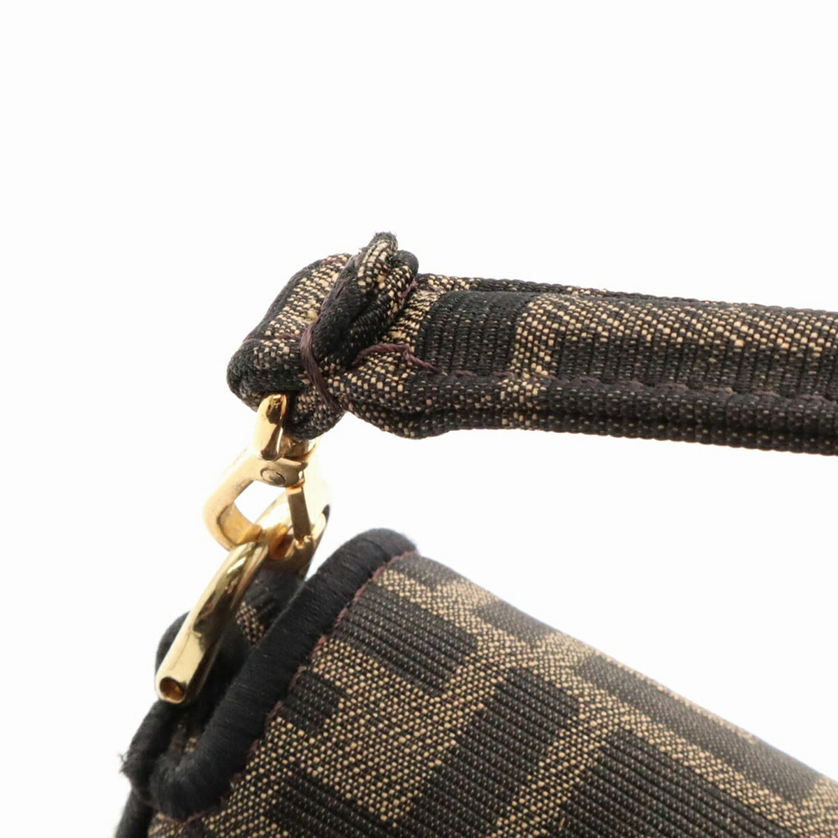 Fendi Black Khaki Brown Leather Handbag Shoulder Bag (Pre-Owned)