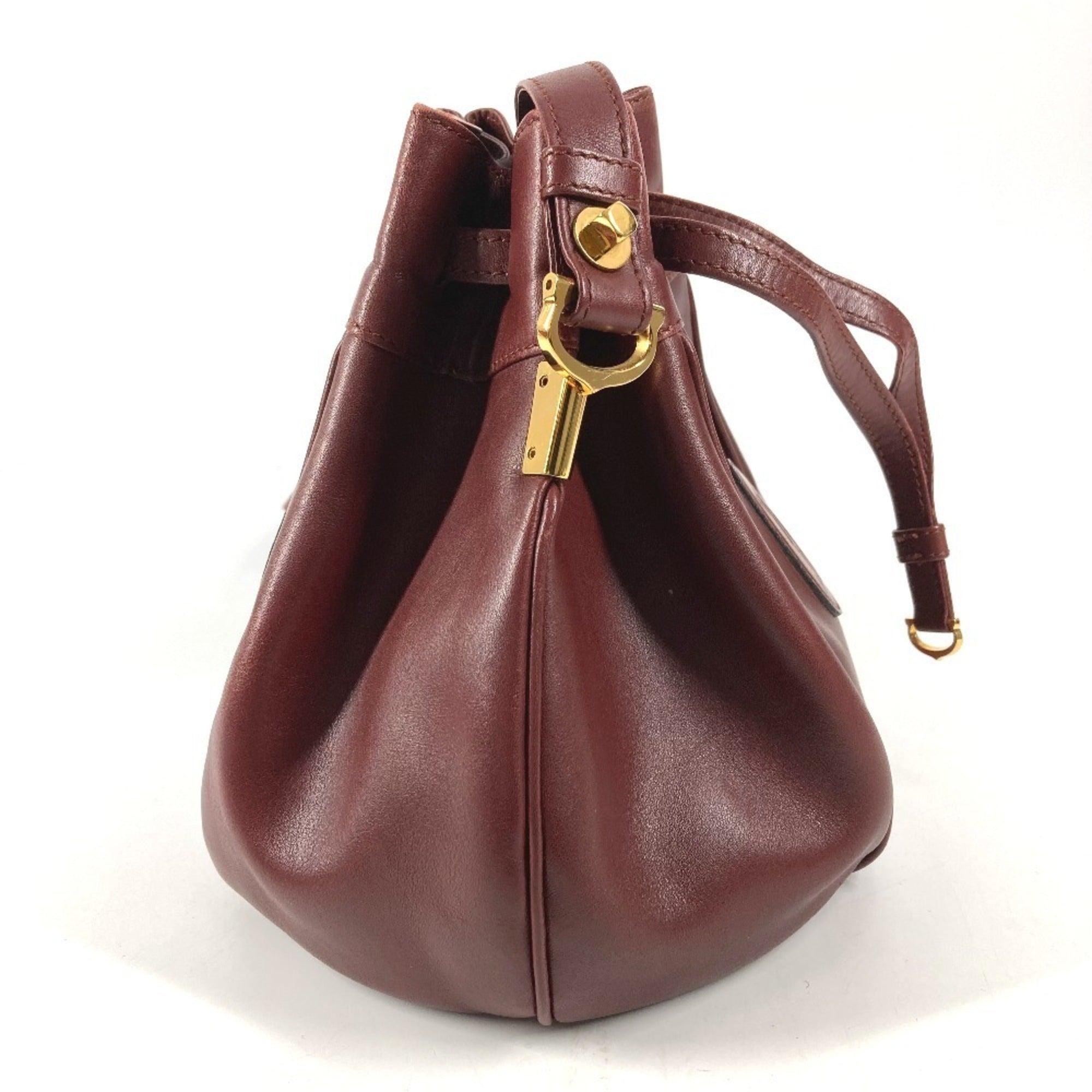 Cartier Must Wine Red Leather Shoulder Bag (Pre-Owned)