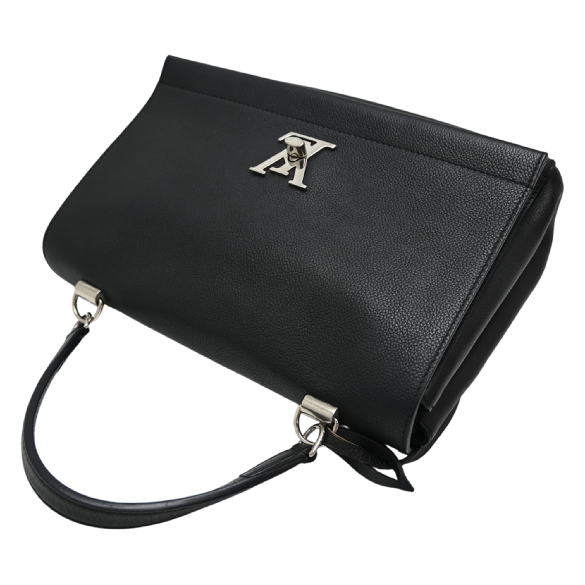 Louis Vuitton Noir Leather Handbag (Pre-Owned)