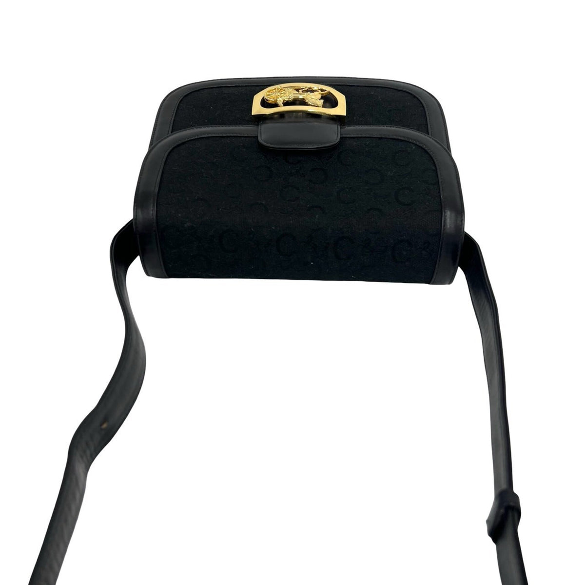 Celine Black Canvas Leather Pochette Shoulder Bag (Pre-Owned)