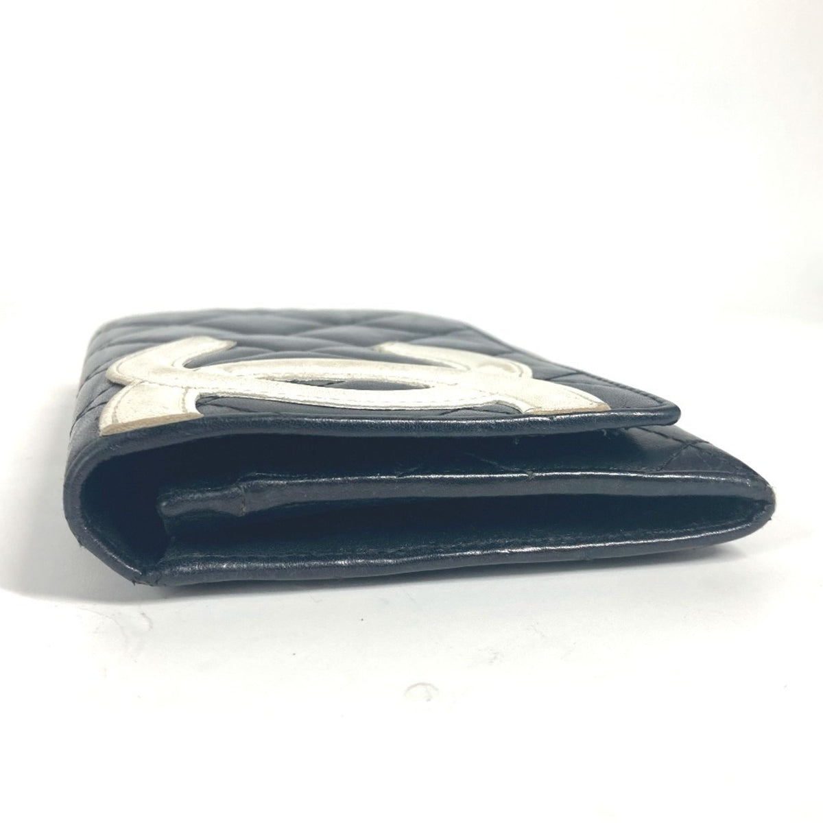 Chanel Black White Leather Bill Wallet (Bi-Fold) (Pre-Owned)