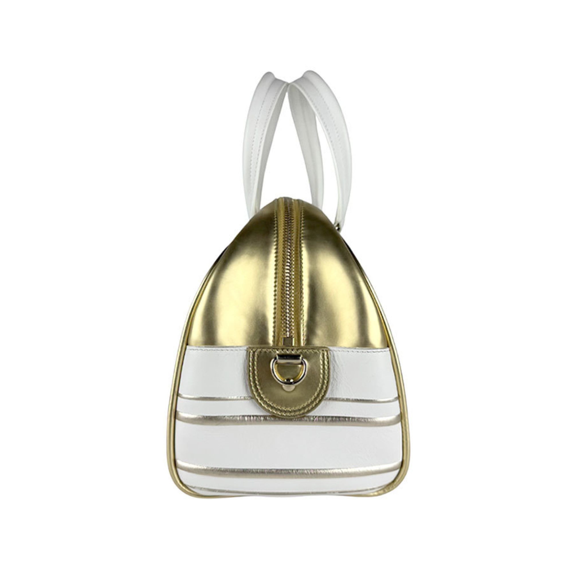 Christian Dior Gold White Leather Handbag Shoulder Bag (Pre-Owned)
