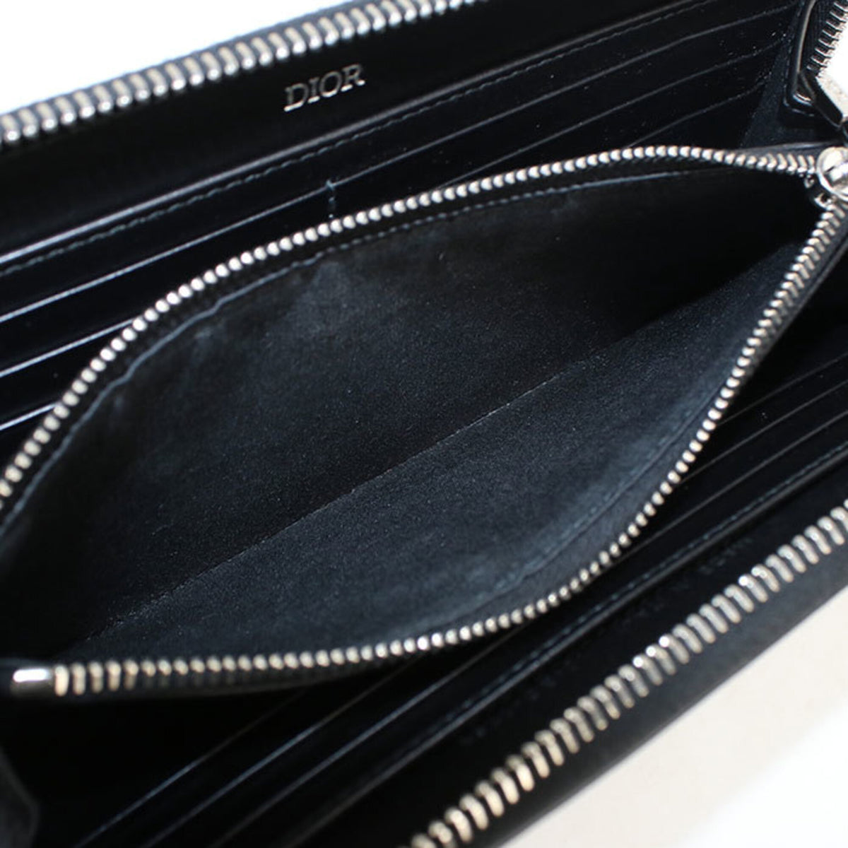 Christian Dior Black Leather Long Wallet (Bi-Fold) (Pre-Owned)