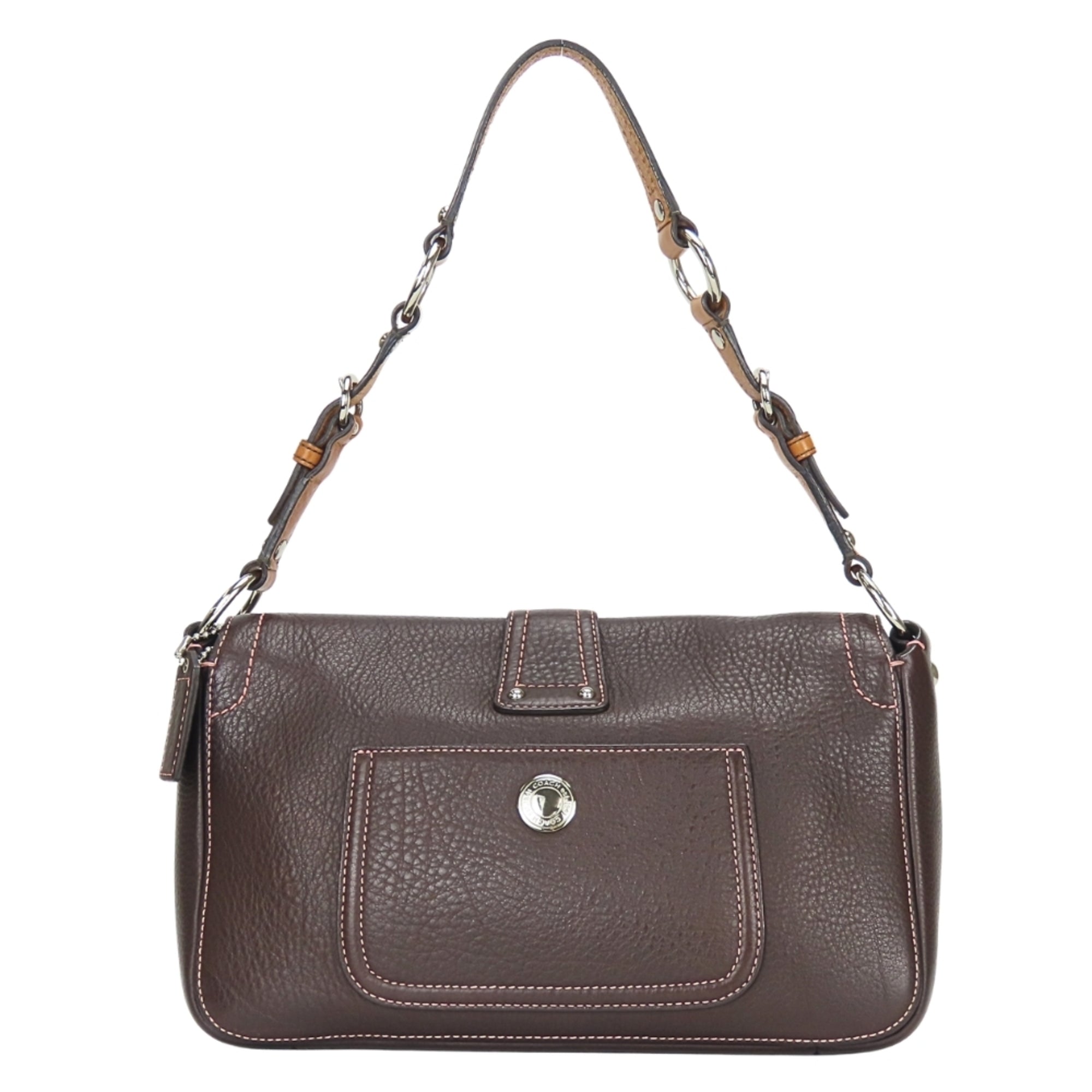 Coach Dark Brown Leather Shoulder Bag (Pre-Owned)