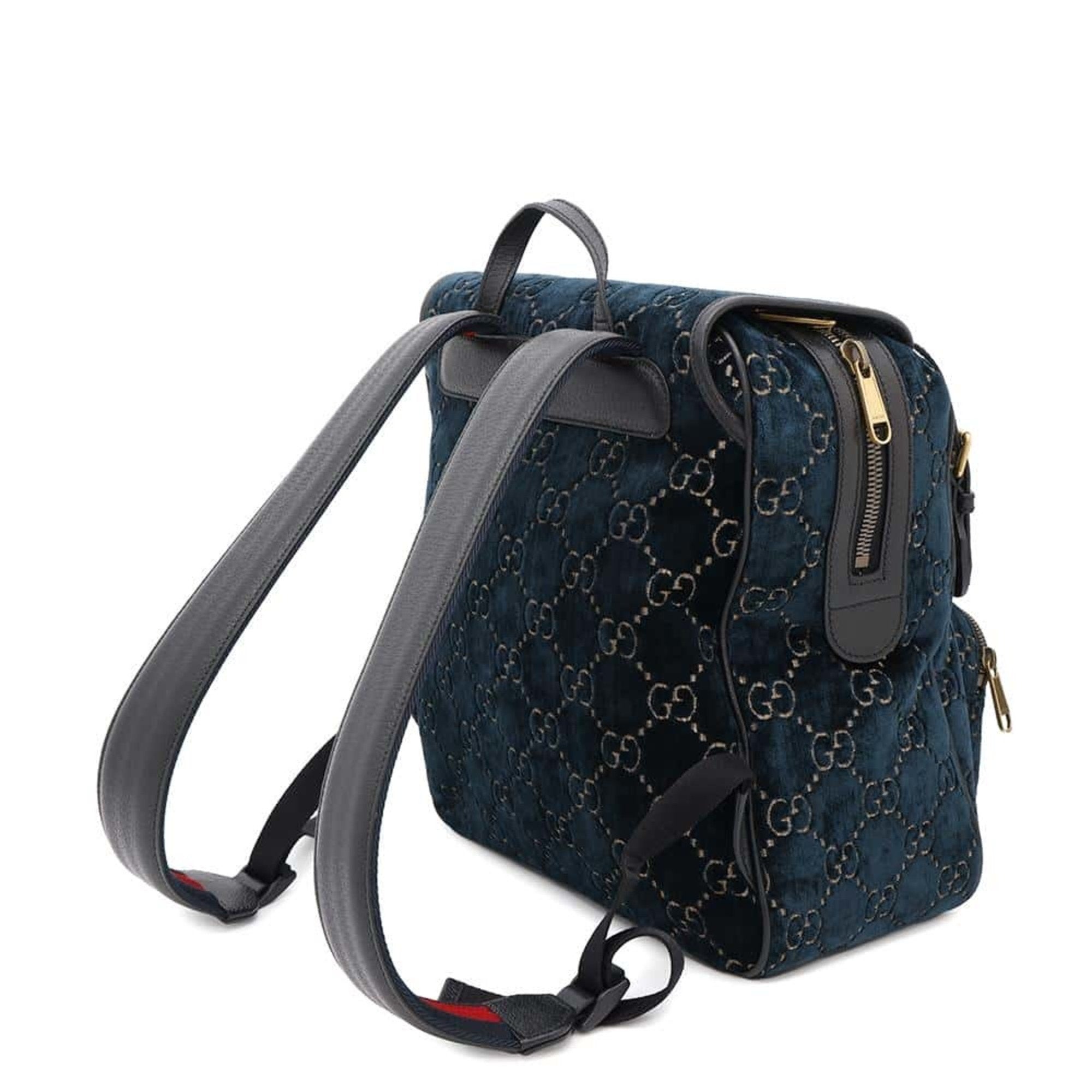 Gucci Blue Velvet Backpack (Pre-Owned)