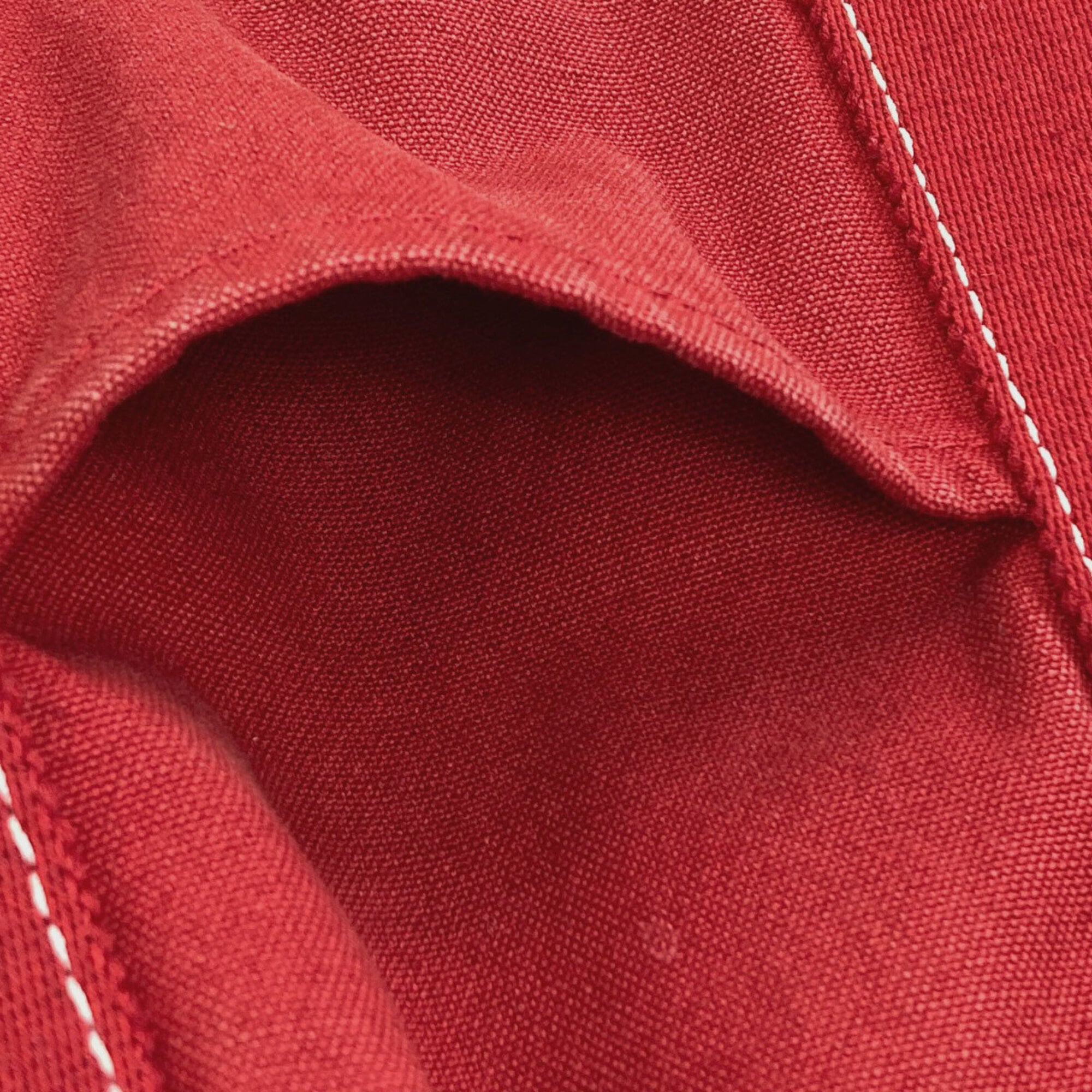 Hermes Deauville Red Color Canvas Handbag (Pre-Owned)