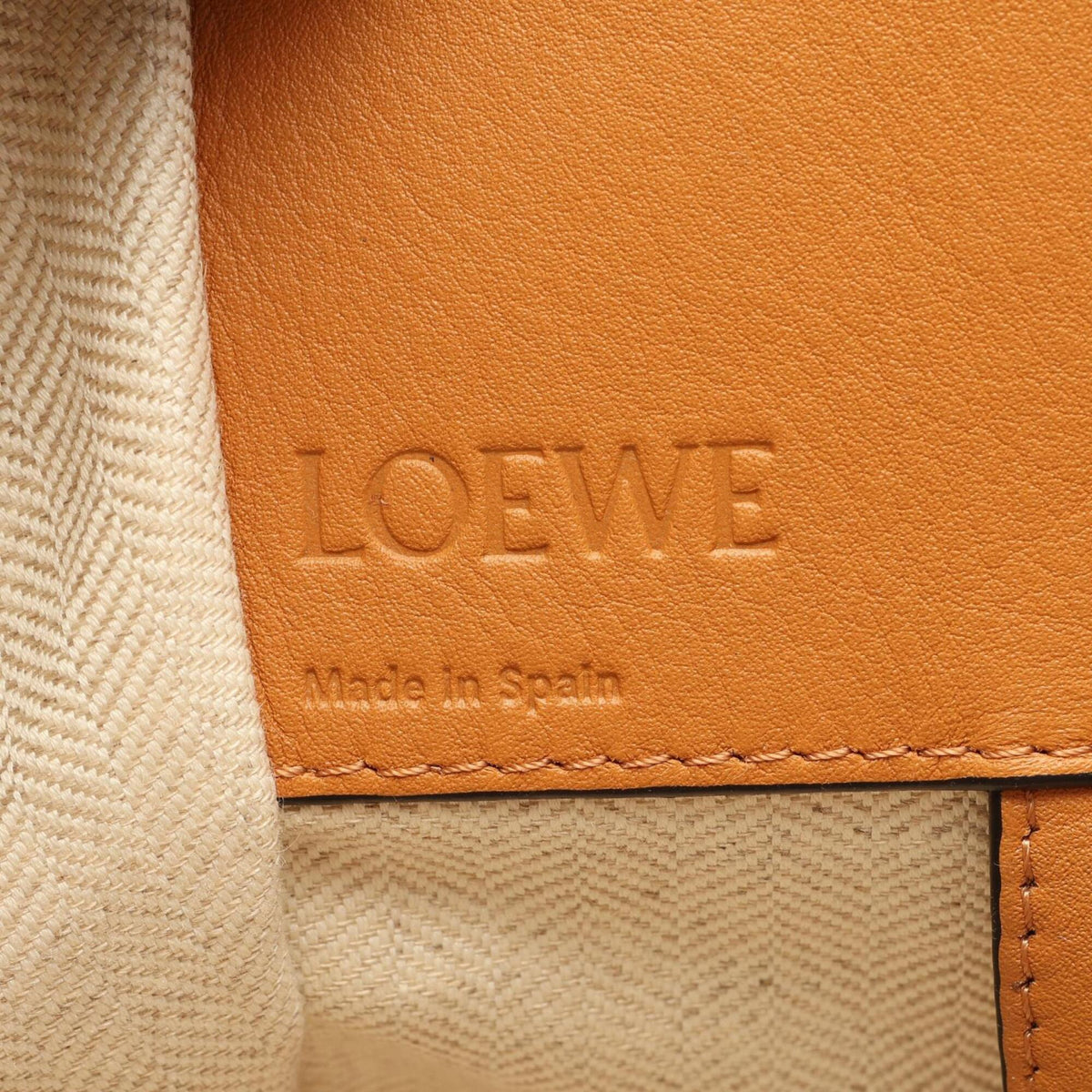 Loewe Brown Ivory Leather Canvas Handbag (Pre-Owned)
