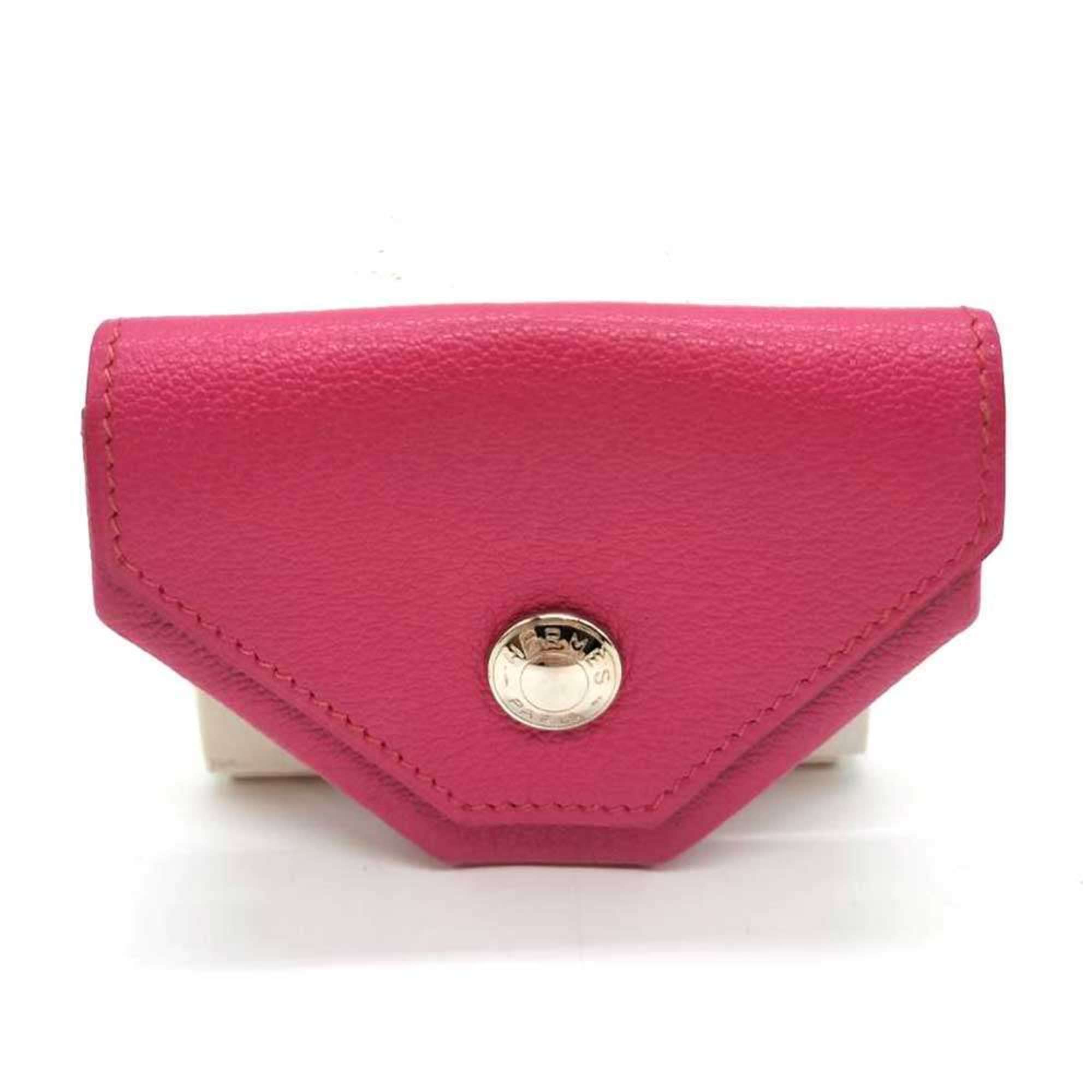 Hermes Pink Chevre Leather Coin Purse/Coin Case (Pre-Owned)