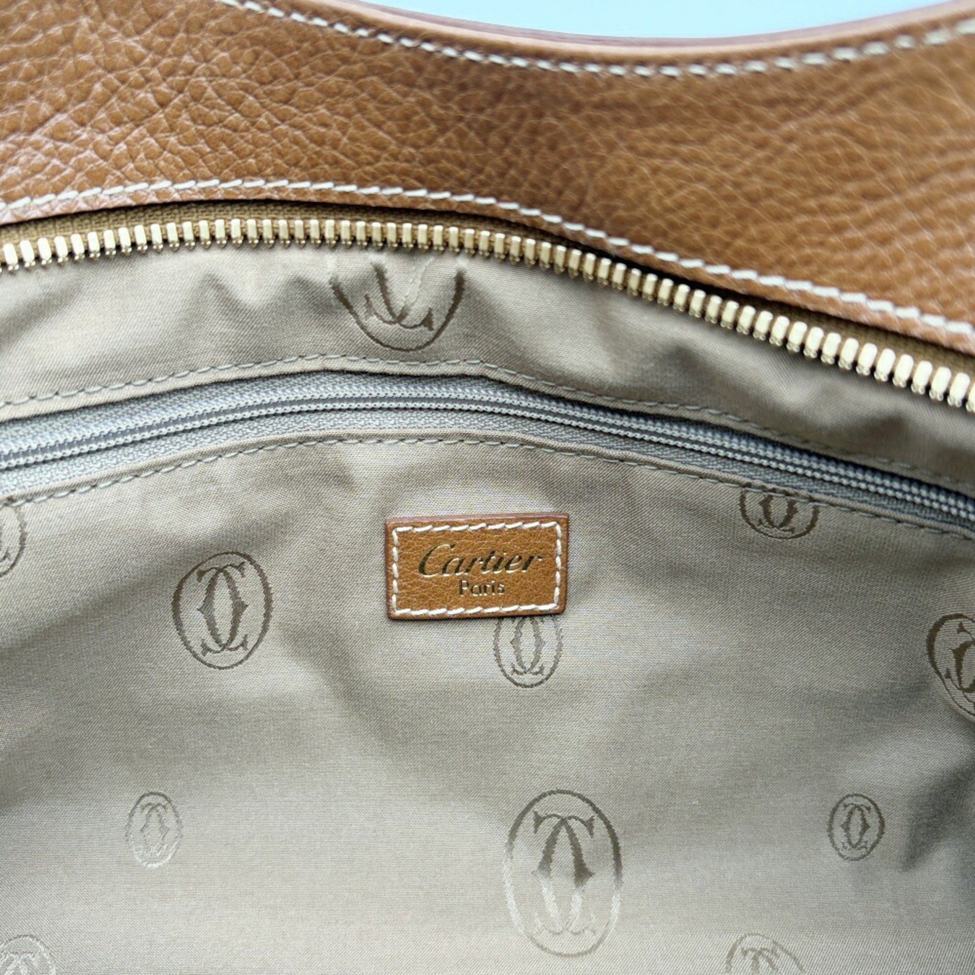 Cartier Brown Leather Tote Bag (Pre-Owned)