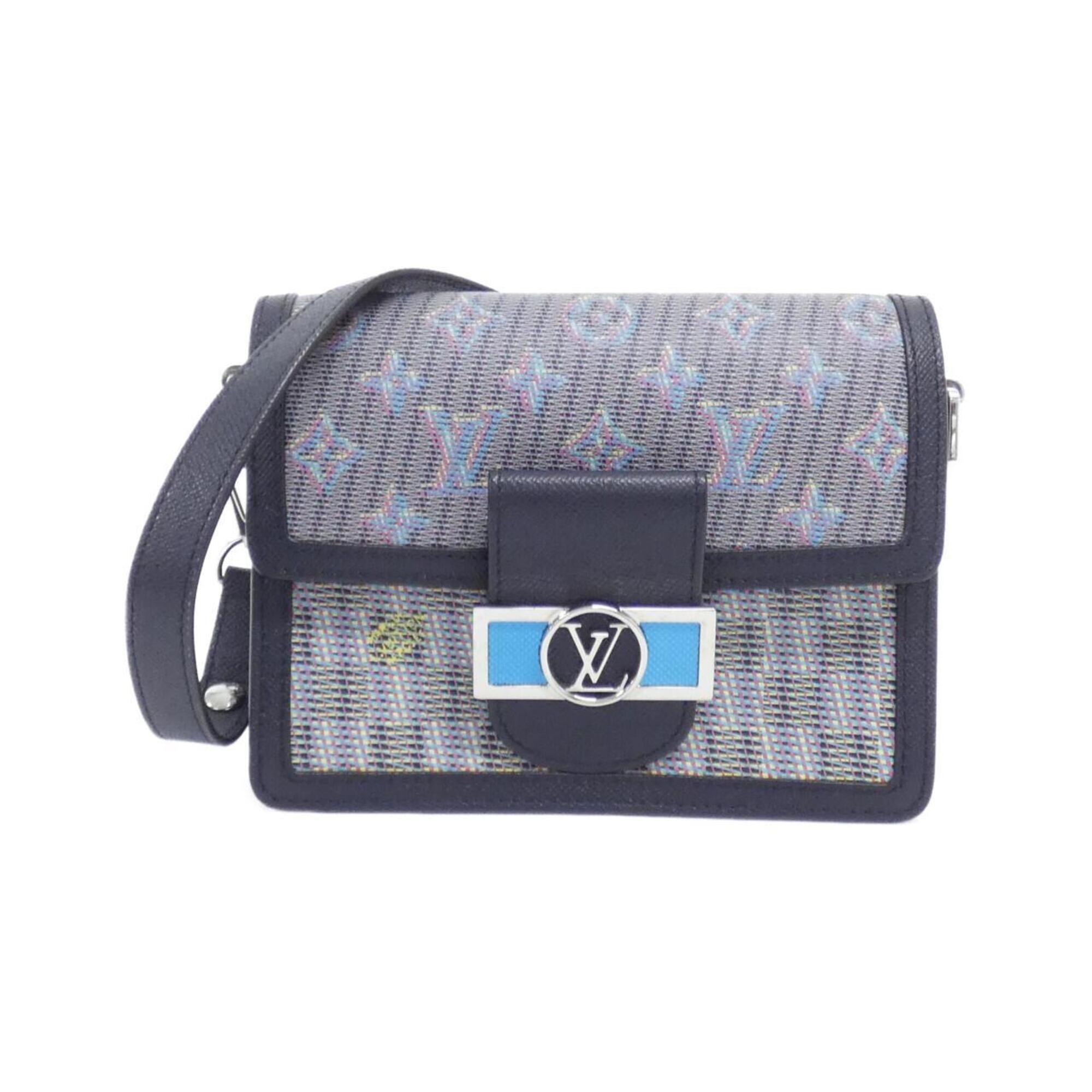 Louis Vuitton Monogram Blue Leather Shoulder Bag (Pre-Owned)