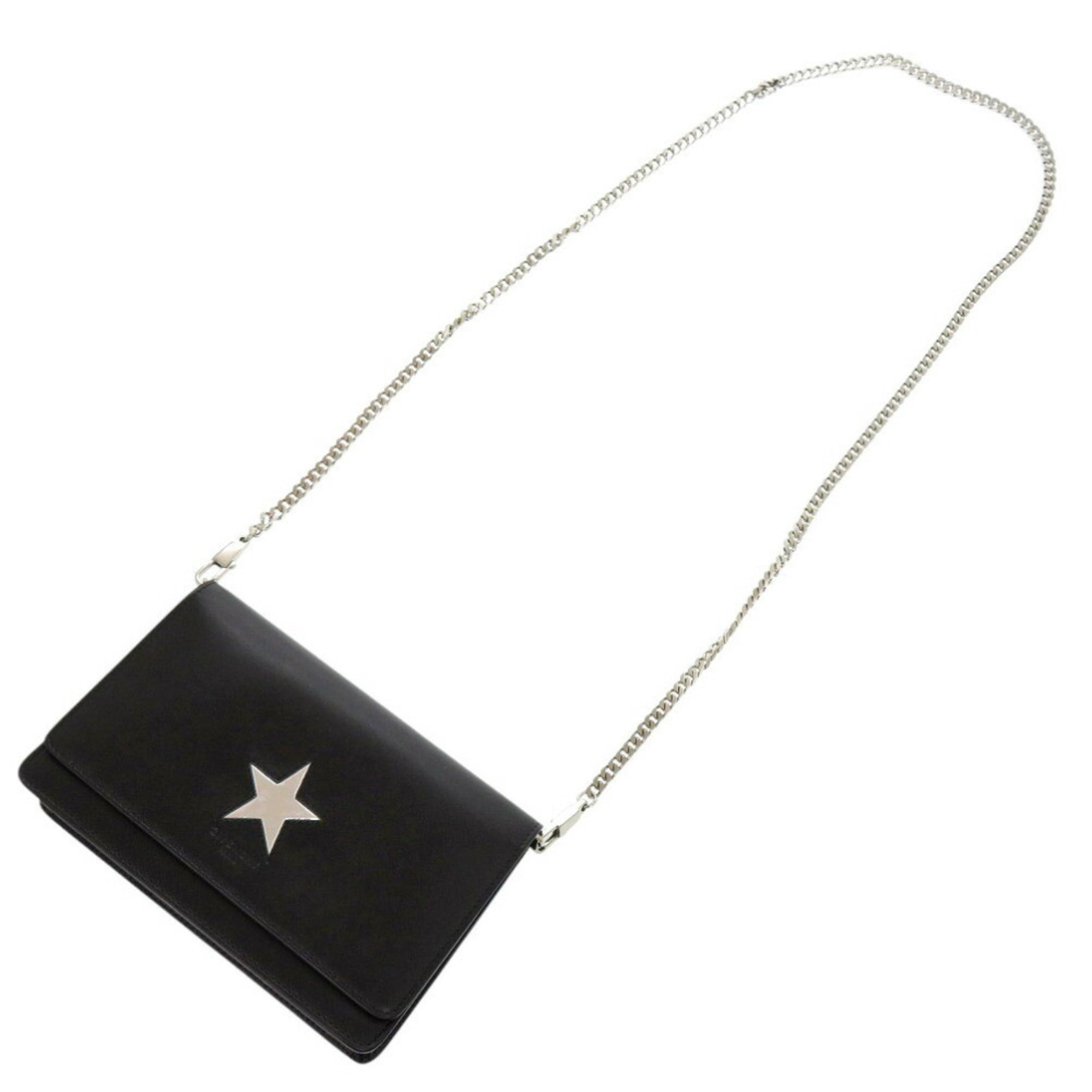 Givenchy Black Leather Chain/Shoulder Wallet (Pre-Owned)