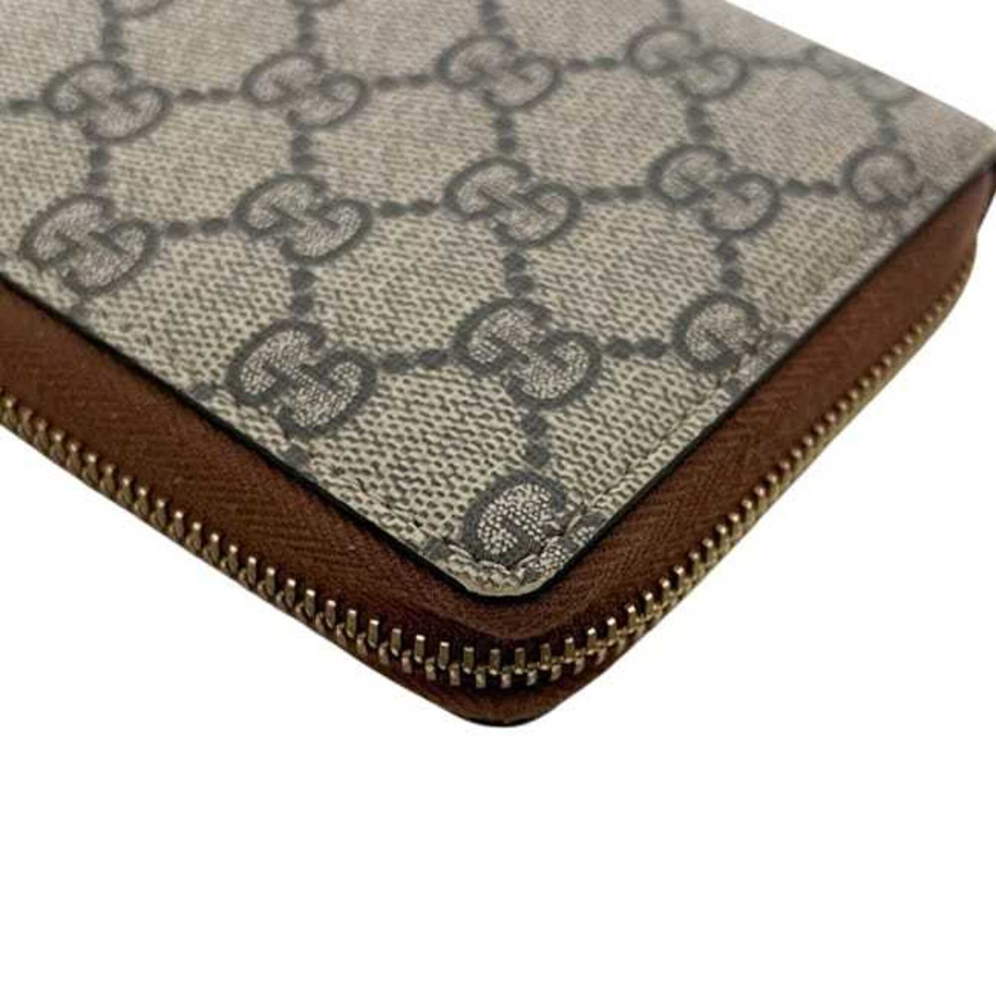 Gucci Beige Brown Pvc Leather Long Wallet (Bi-Fold) (Pre-Owned)
