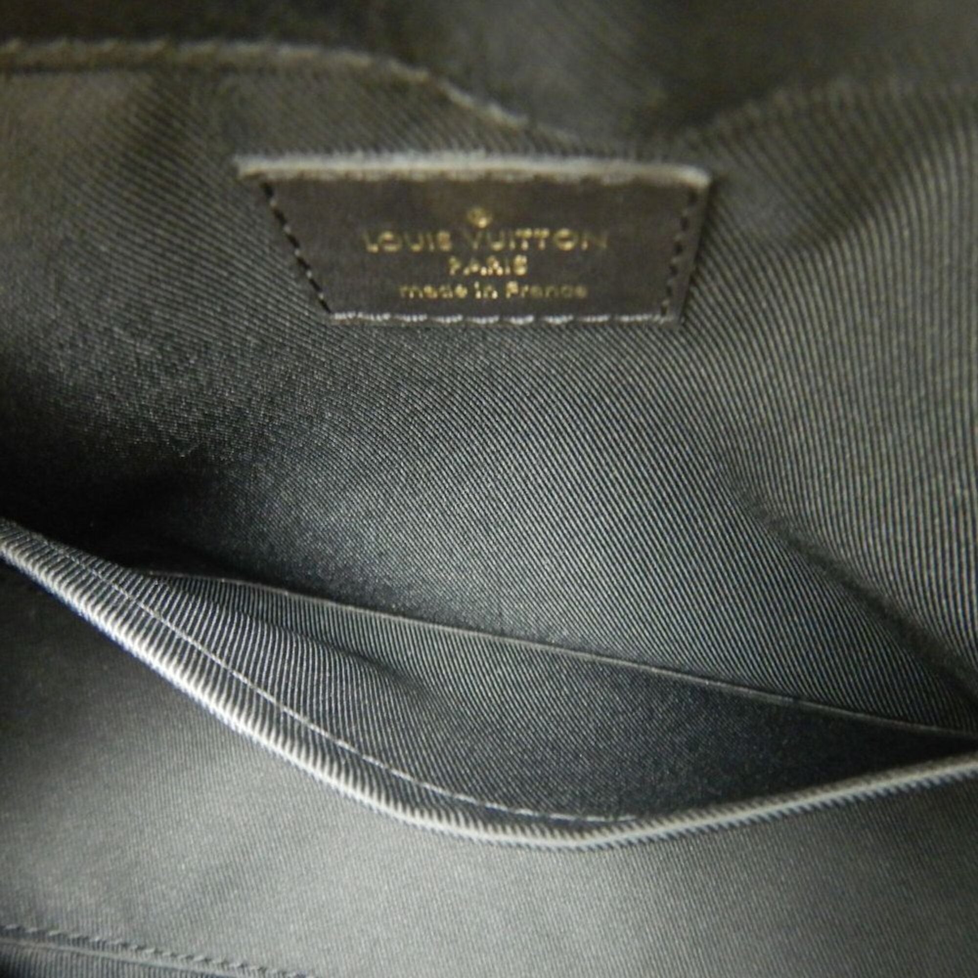Louis Vuitton Noir Coated Canvas Leather Shoulder Bag (Pre-Owned)