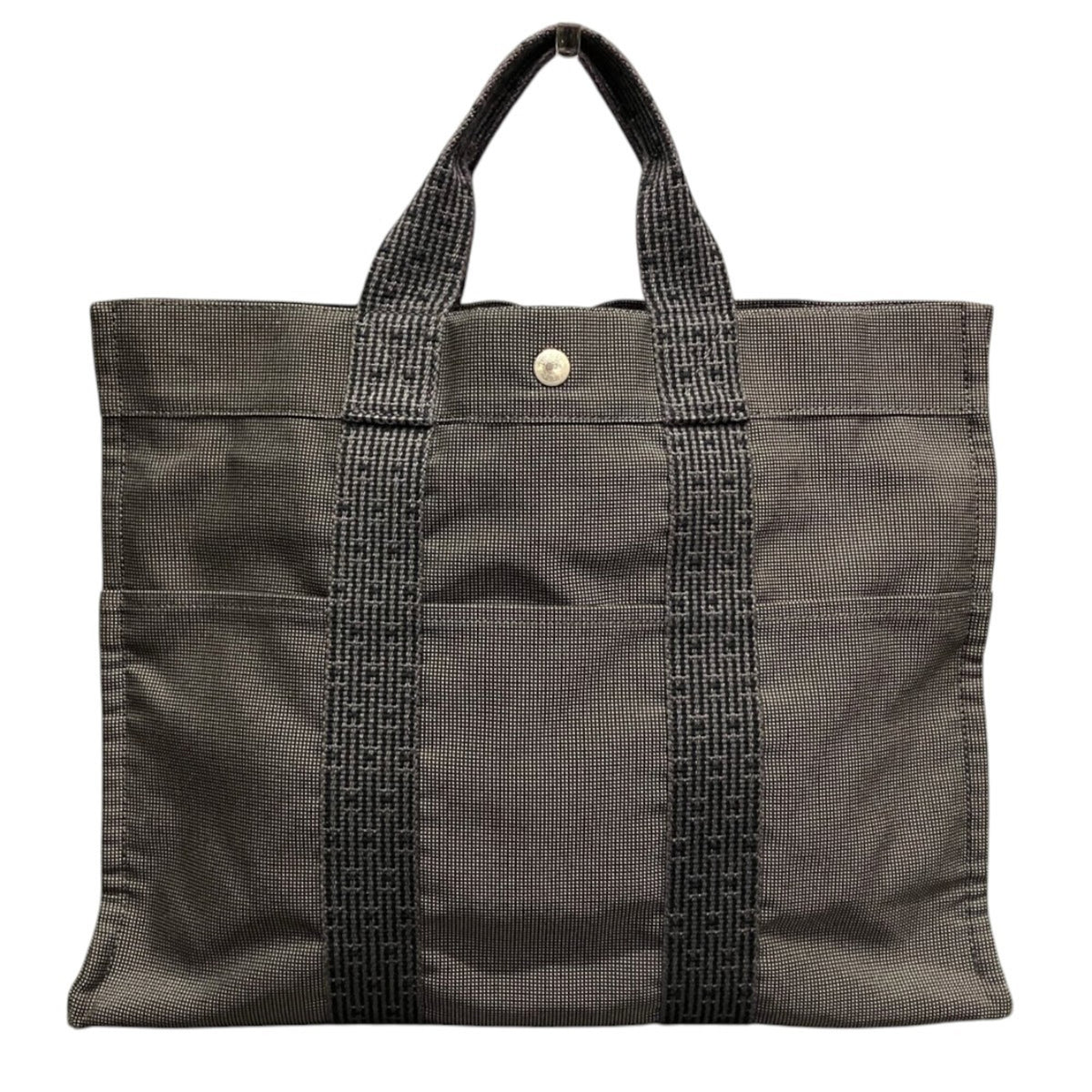 Hermes Gray Canvas Tote Bag (Pre-Owned)