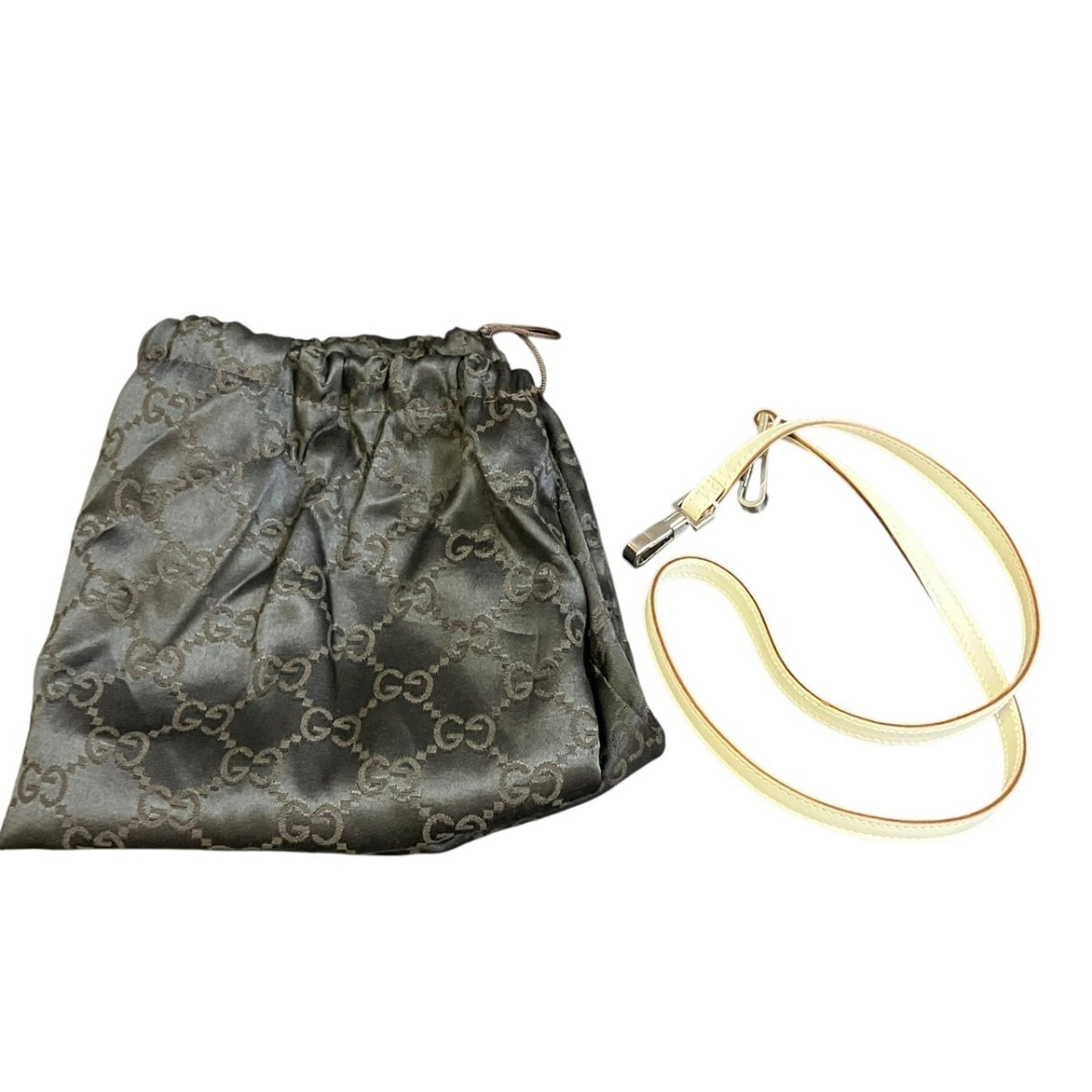 Gucci White Bamboo Nylon Handbag (Pre-Owned)
