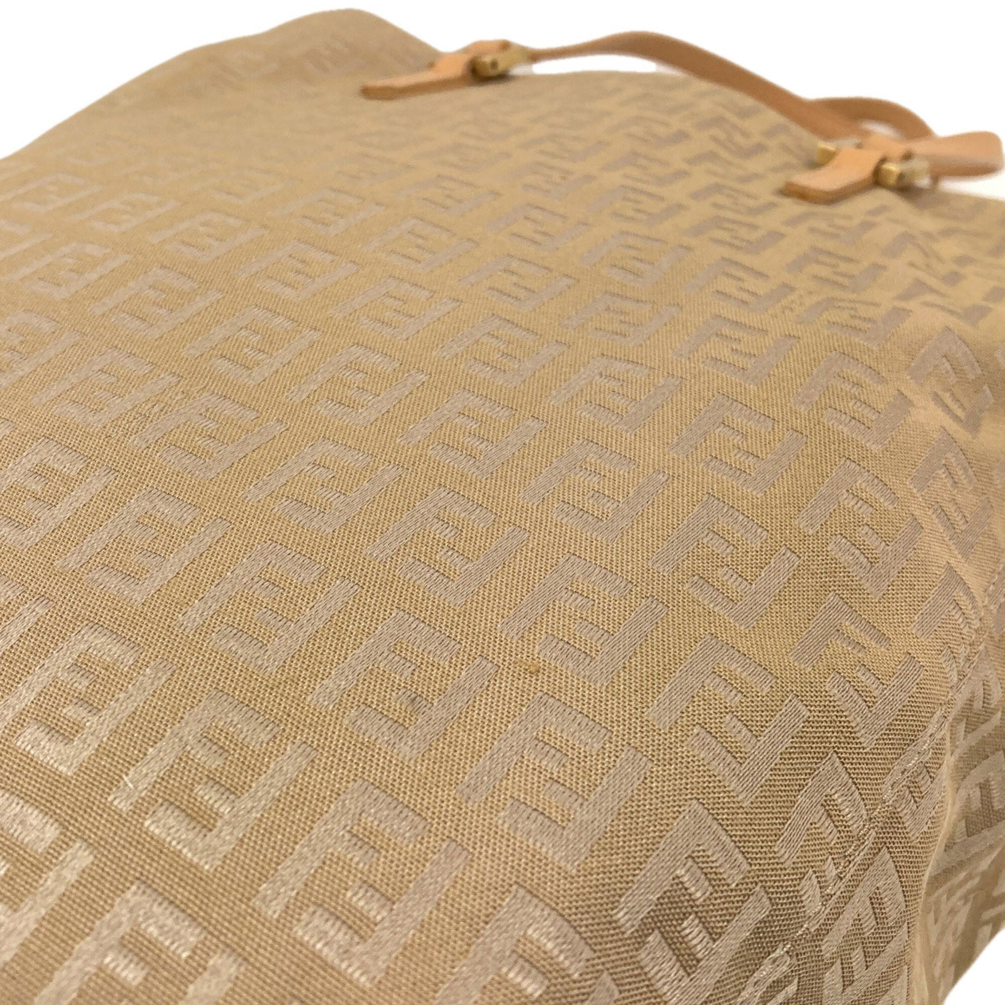 Fendi Zucca Beige Canvas Tote Bag (Pre-Owned)