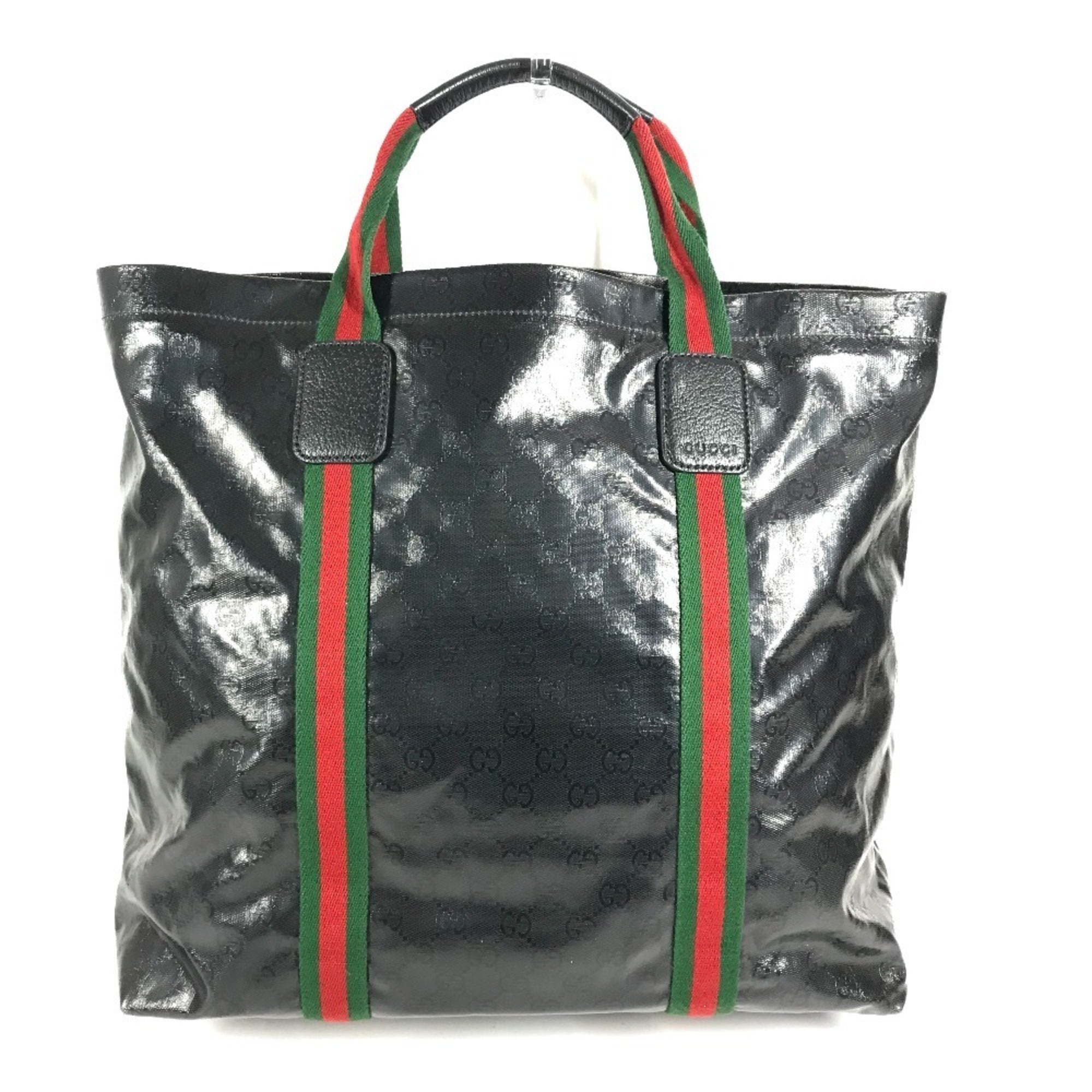 Gucci Black Coated Canvas Handbag Tote Bag (Pre-Owned)