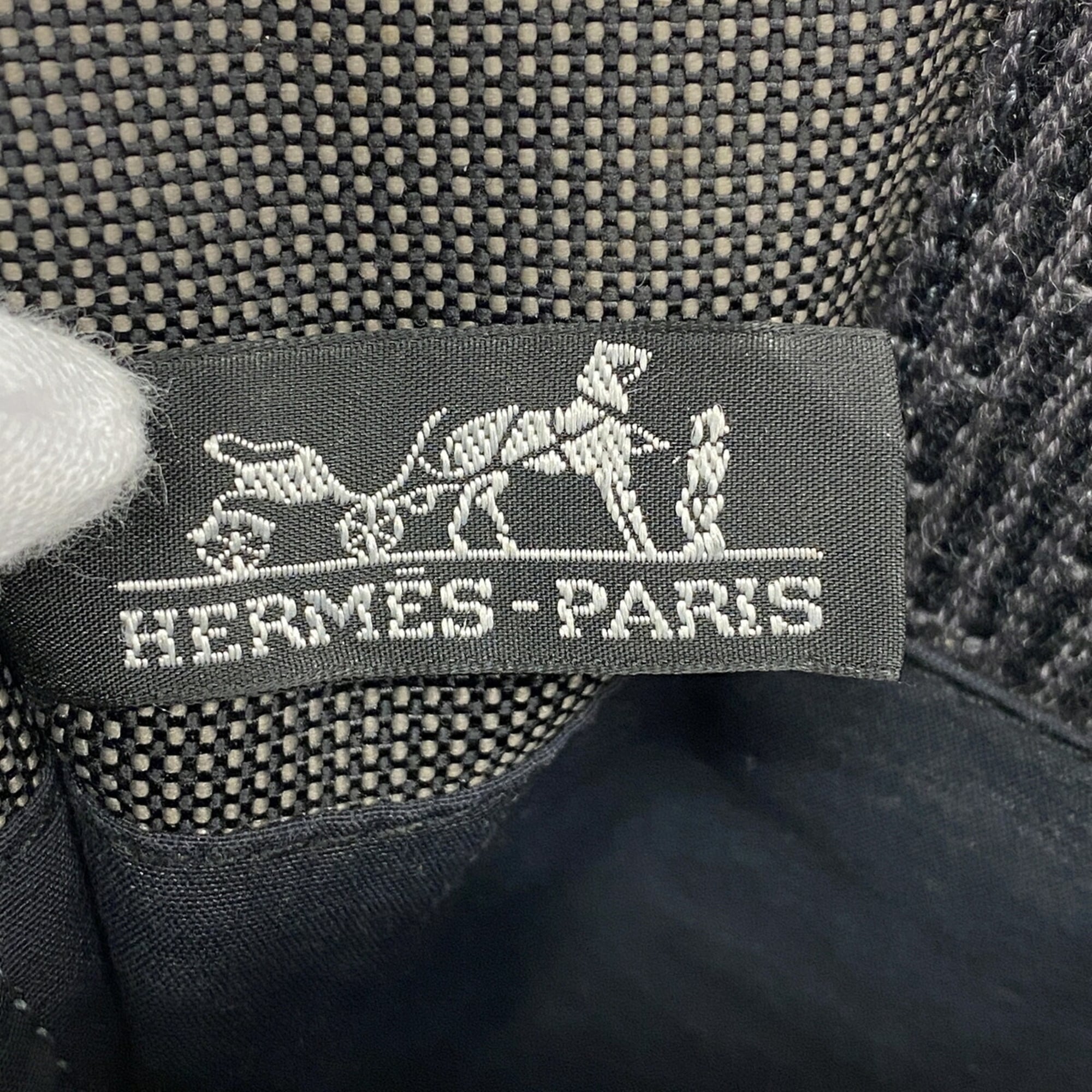 Hermes Gray Nylon Shoulder Bag (Pre-Owned)