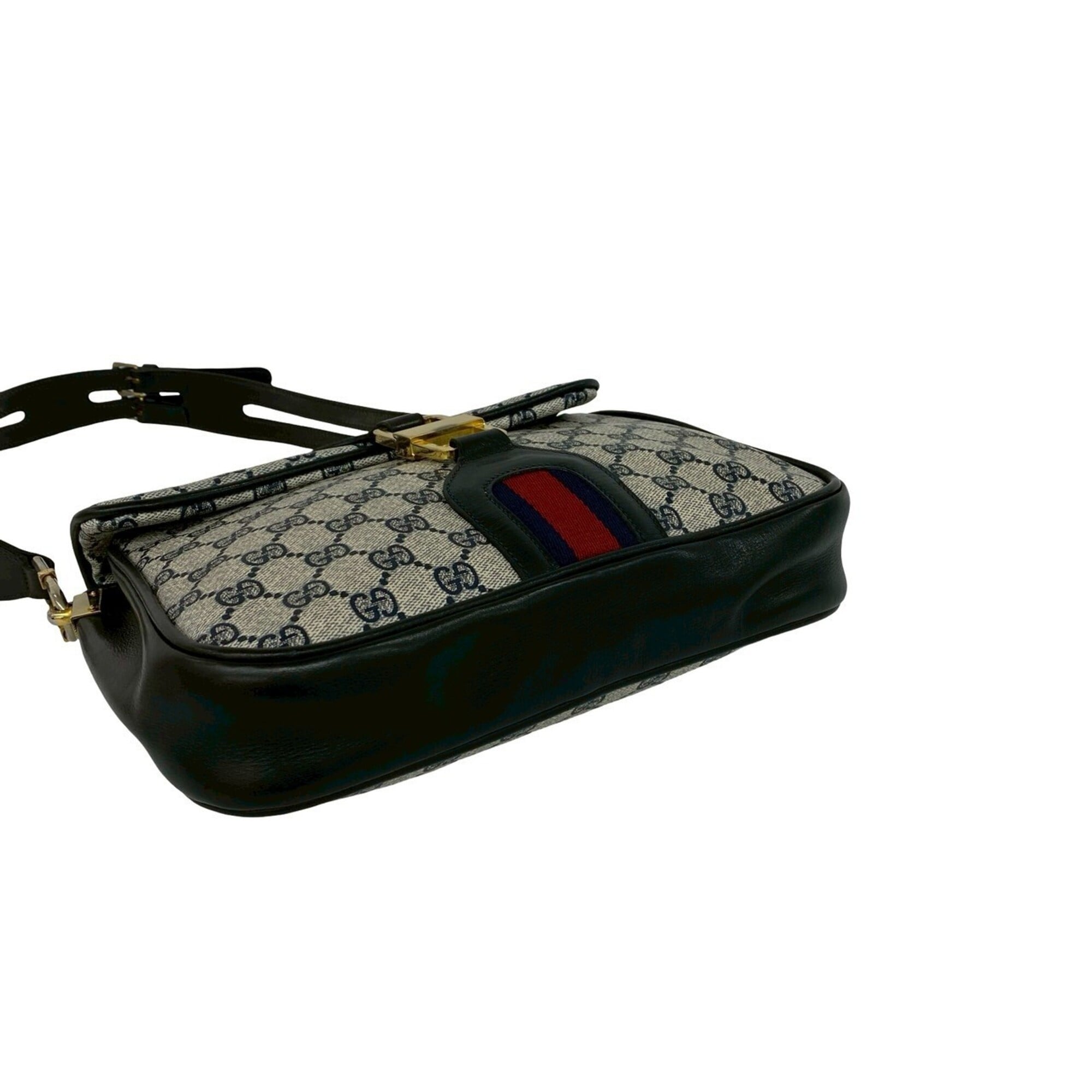 Gucci Navy Red Color Leather Pvc Pochette Shoulder Bag (Pre-Owned)