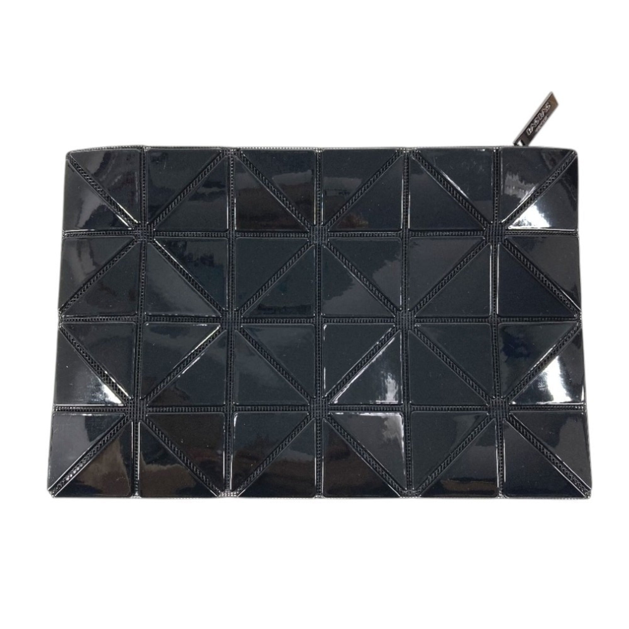 Issey Miyake Black Pvc Clutch Bag Handbag (Pre-Owned)