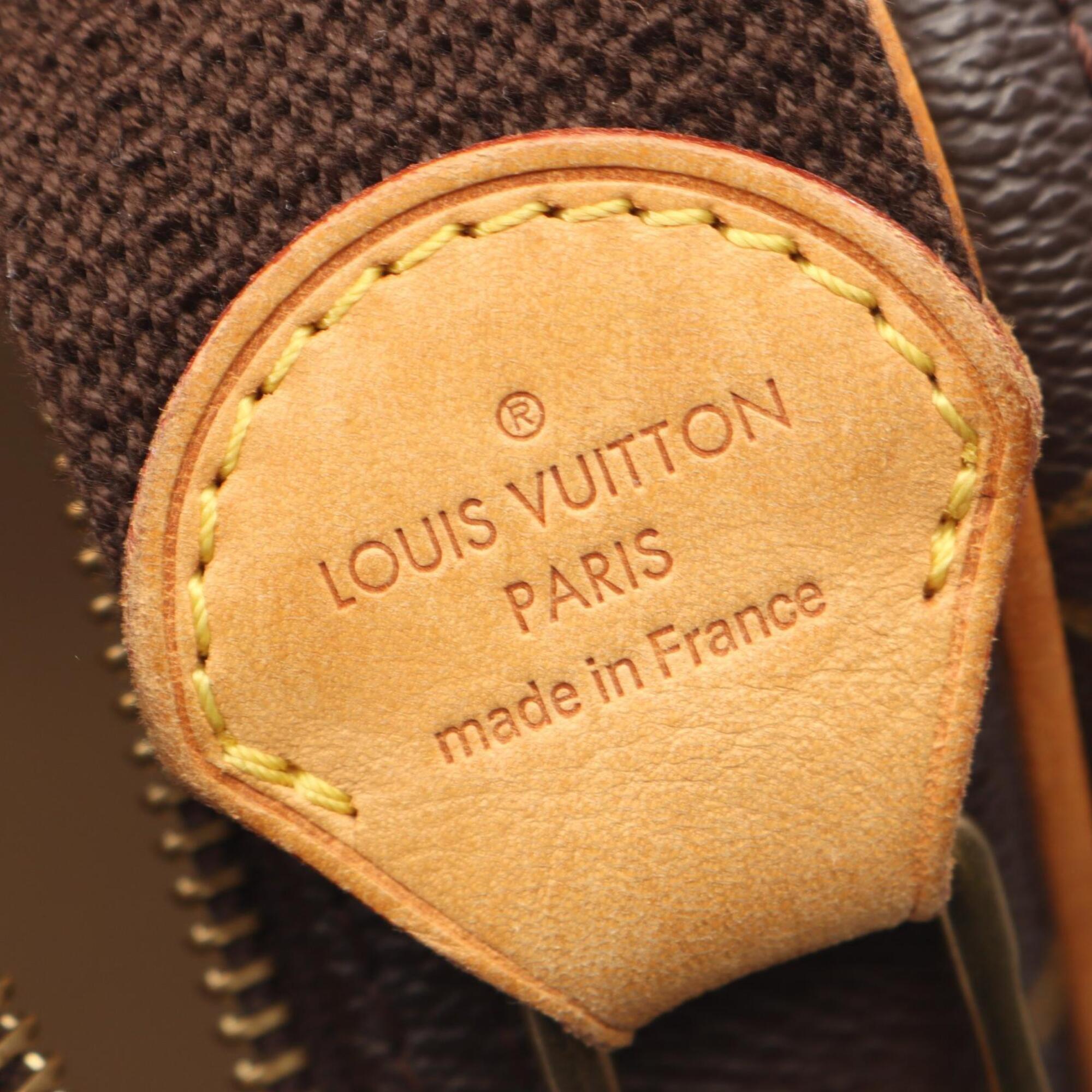 Louis Vuitton Brown Coated Canvas Leather Handbag Shoulder Bag (Pre-Owned)