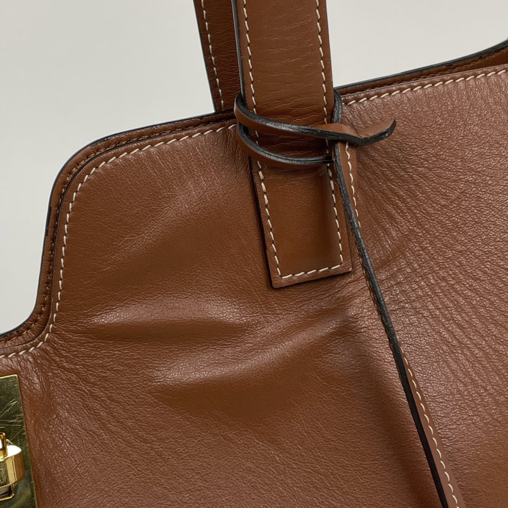Celine Cabas Brown Leather Tote Bag (Pre-Owned)