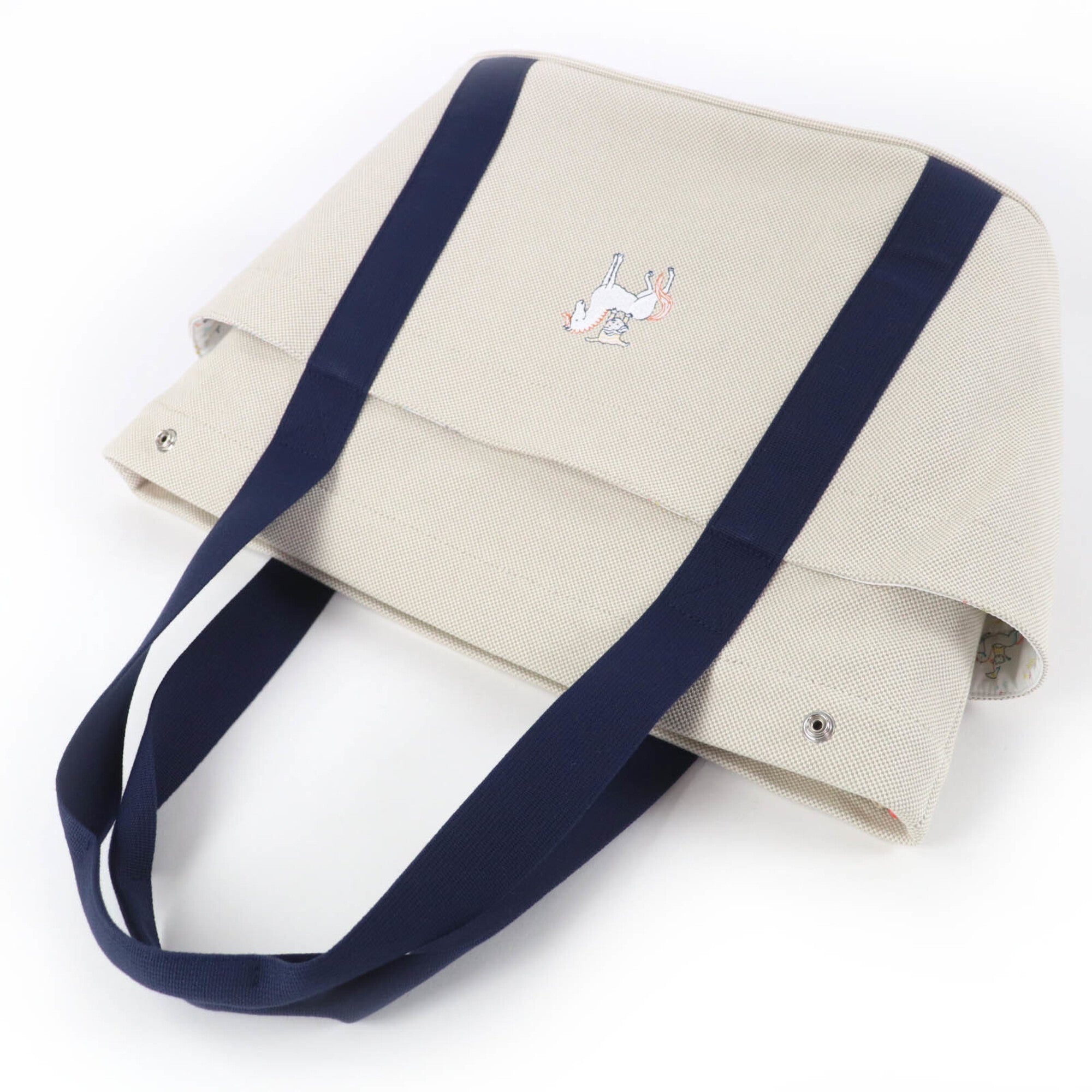 Hermes Light Gray Cotton Polyurethane Polyamide Tote Bag (Pre-Owned)