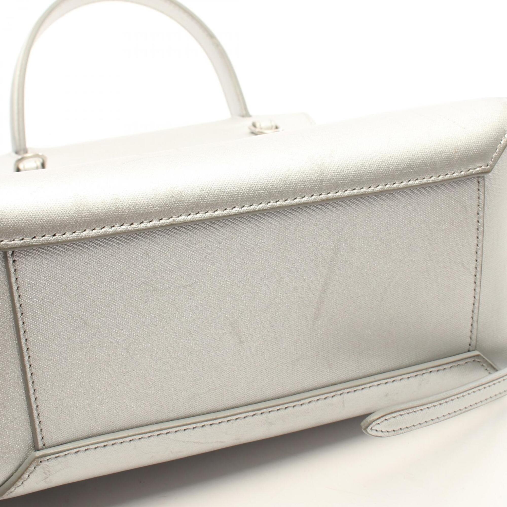 Celine Silver Leather Handbag (Pre-Owned)