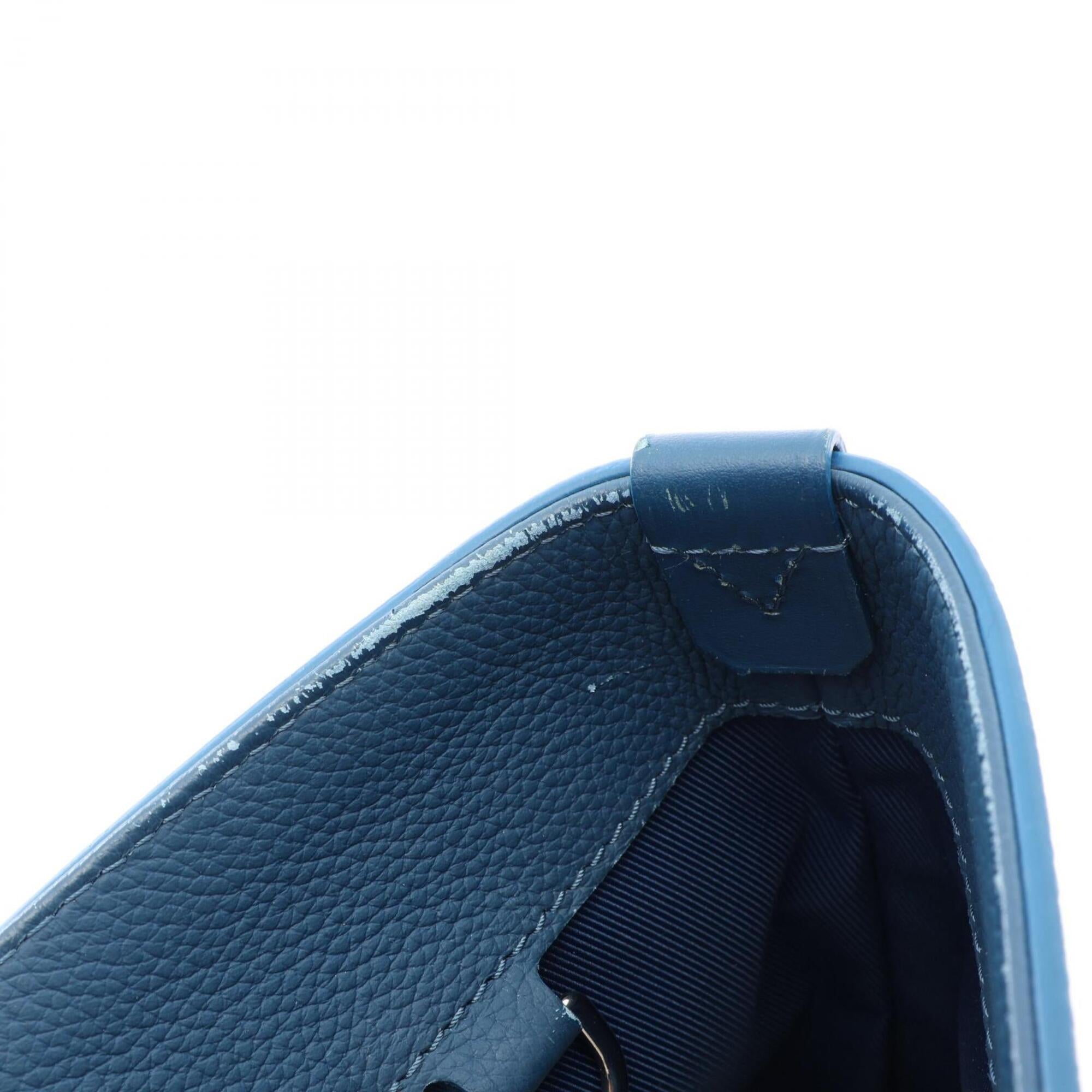 Louis Vuitton Blue Leather Handbag Tote Bag (Pre-Owned)
