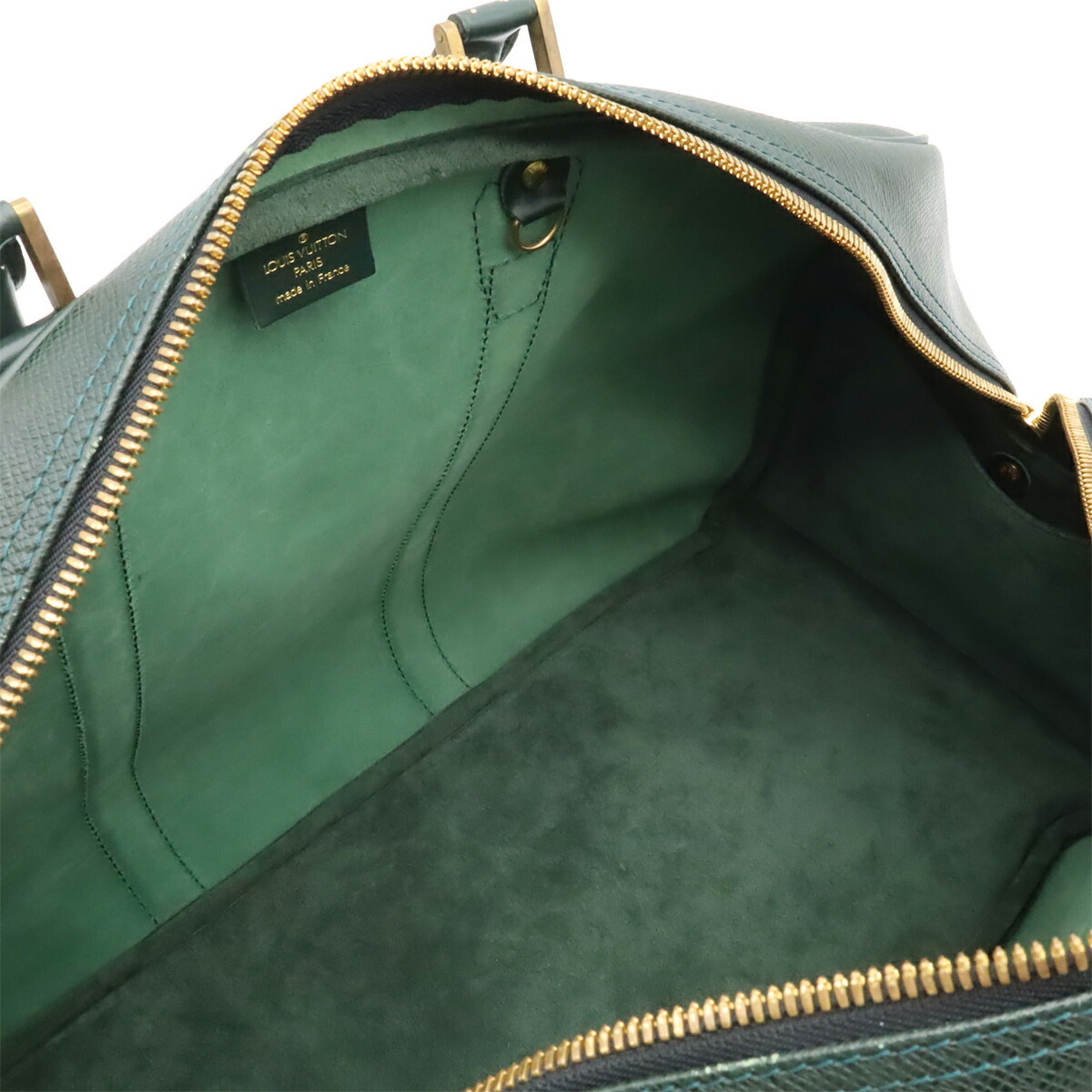 Louis Vuitton Episea Green Taiga Leather Boston Bag Shoulder Bag (Pre-Owned)