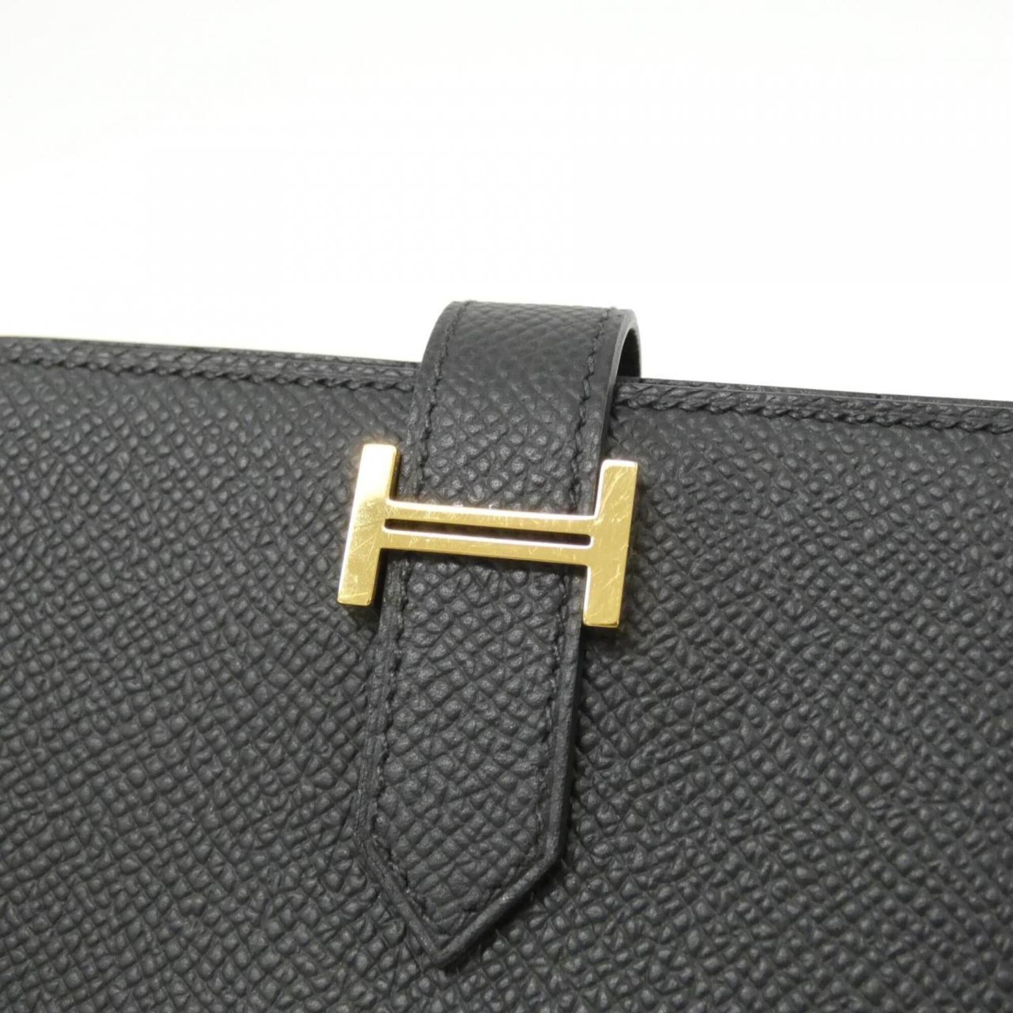 Hermes Black Epsom Leather Long Wallet (Bi-Fold) (Pre-Owned)
