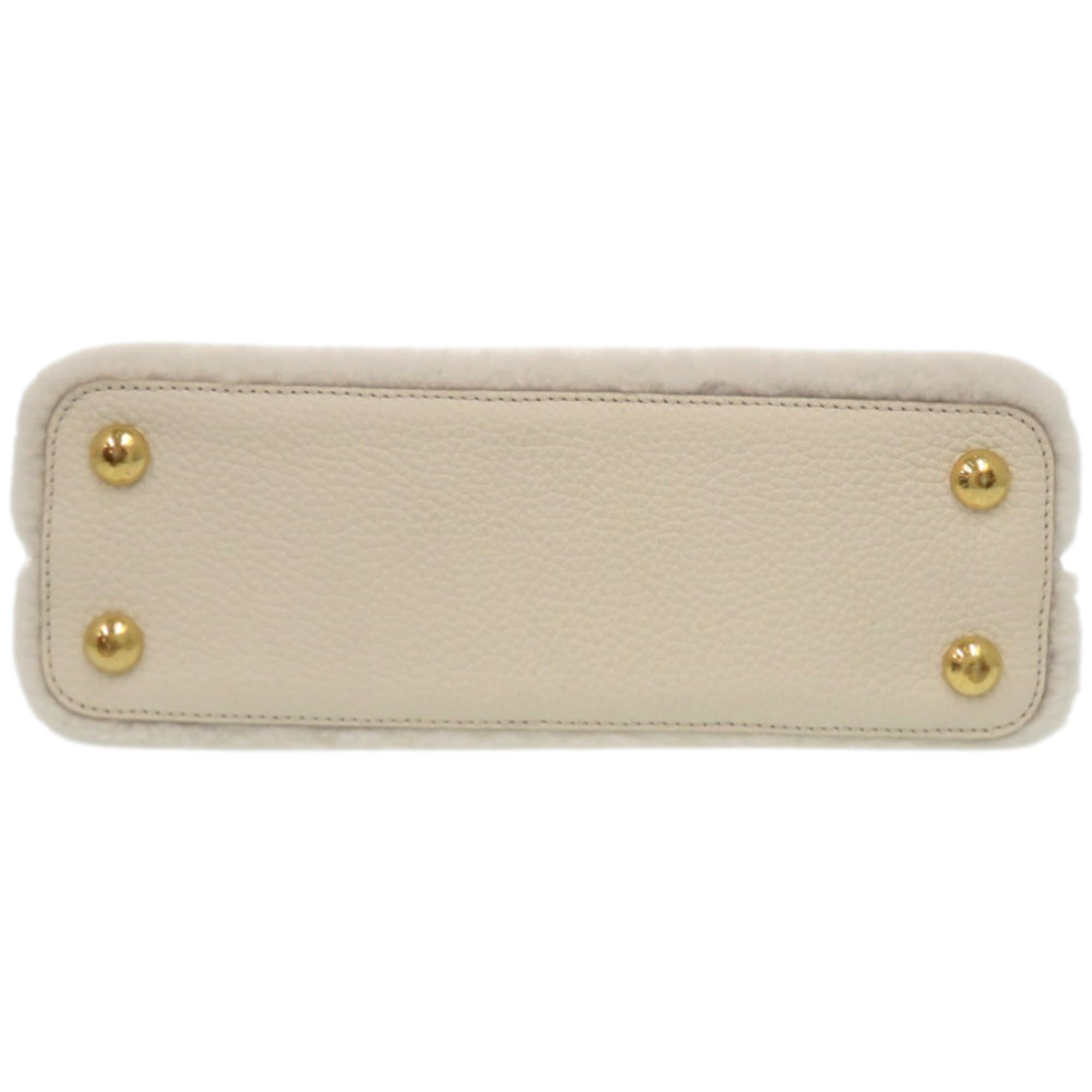 Louis Vuitton Brown White Fur Leather Handbag (Pre-Owned)