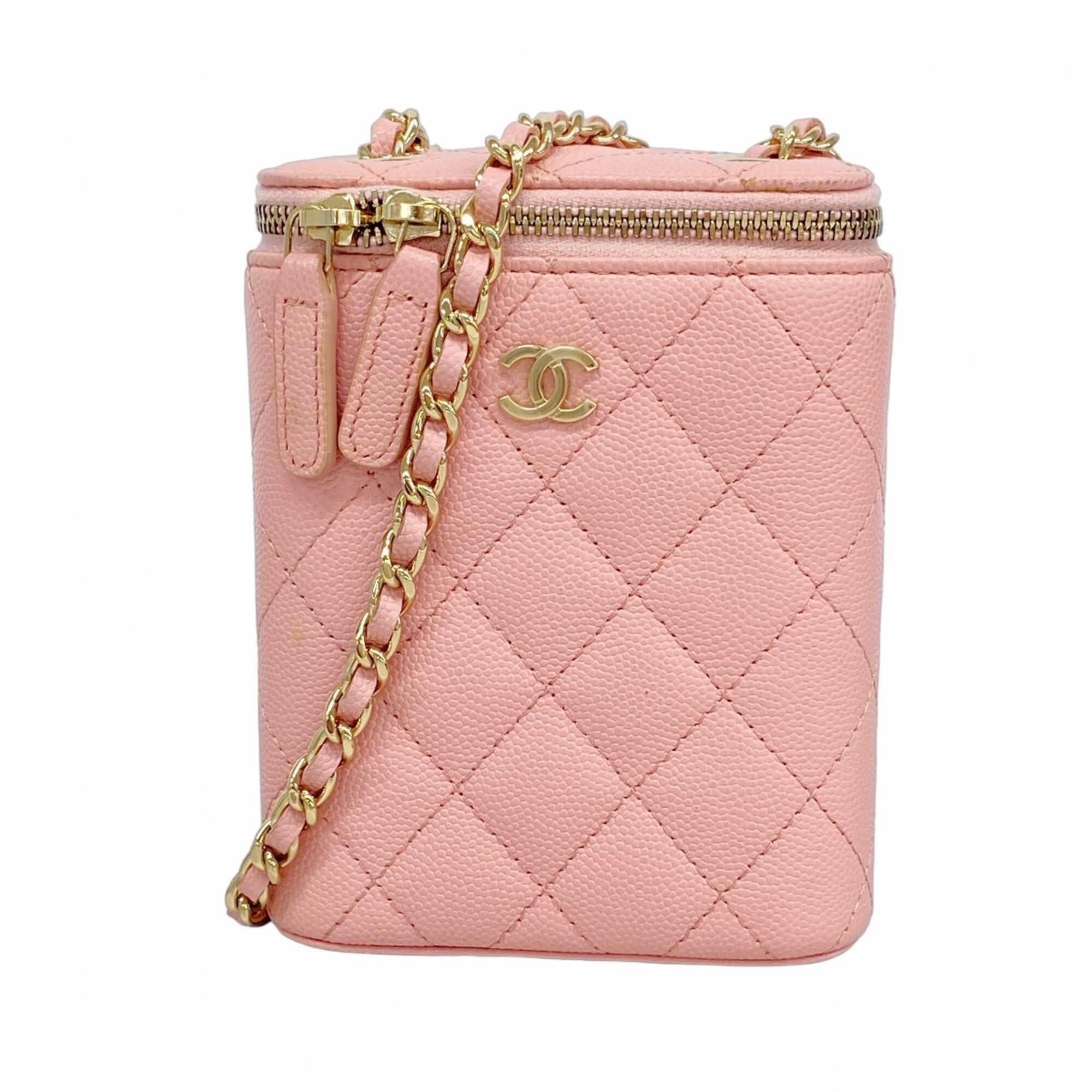 Chanel Pink Grained Calfskin Shoulder Bag (Pre-Owned)