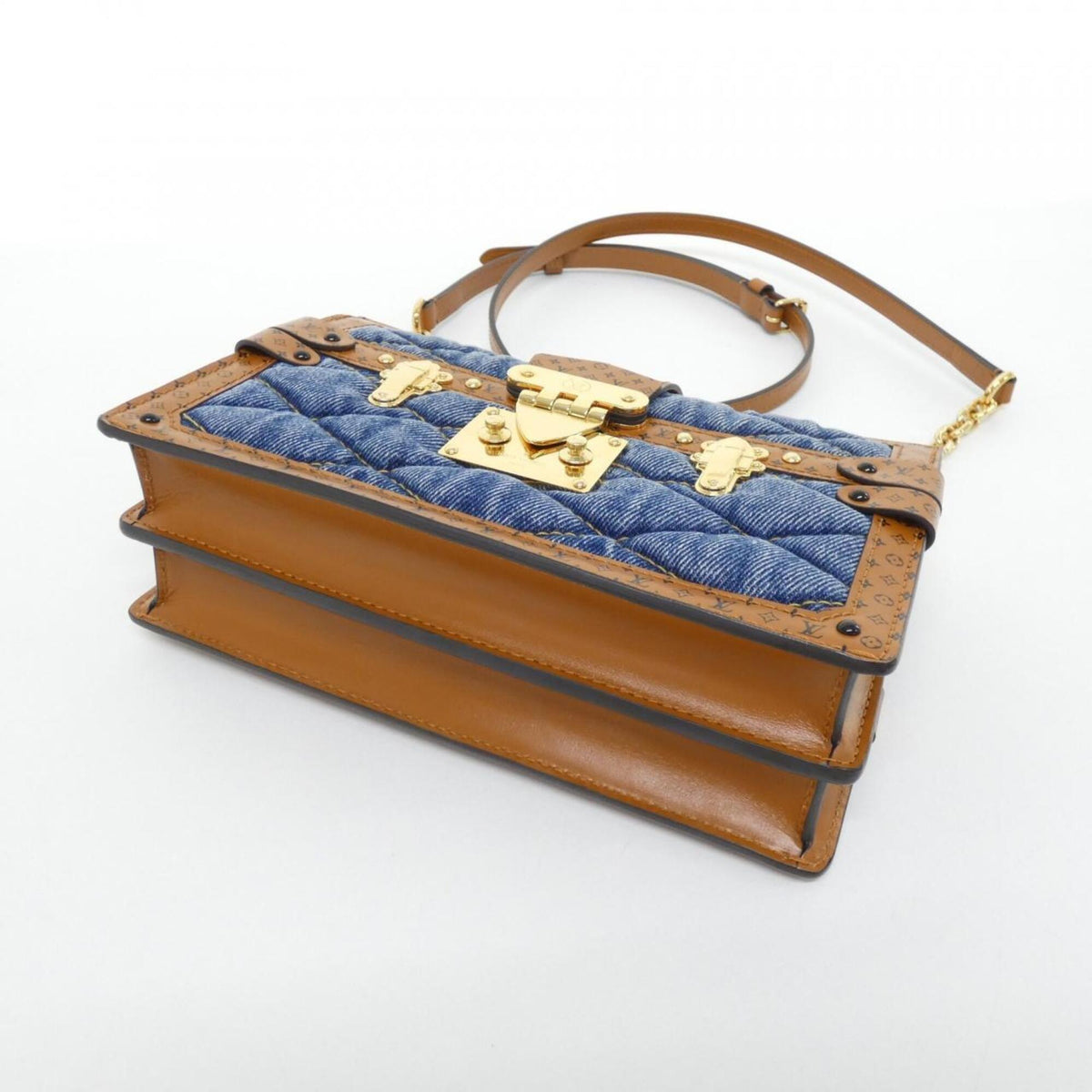 Louis Vuitton Blue Denim Leather Shoulder Bag (Pre-Owned)