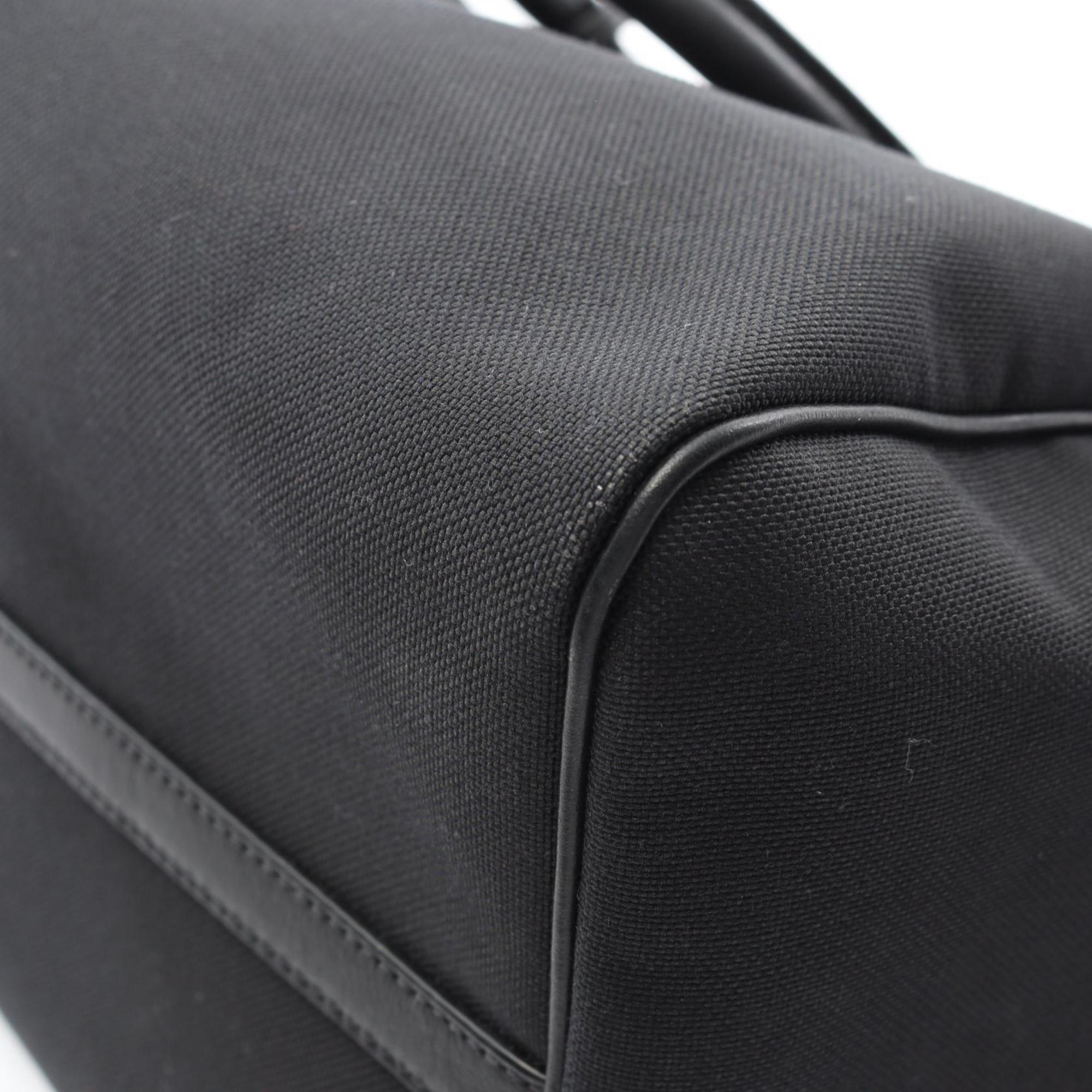 Prada Black Canvas Leather Handbag (Pre-Owned)