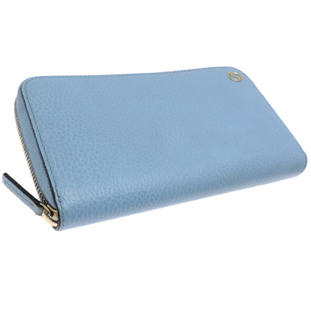 Gucci Sky Blue Leather Long Wallet (Bi-Fold) (Pre-Owned)