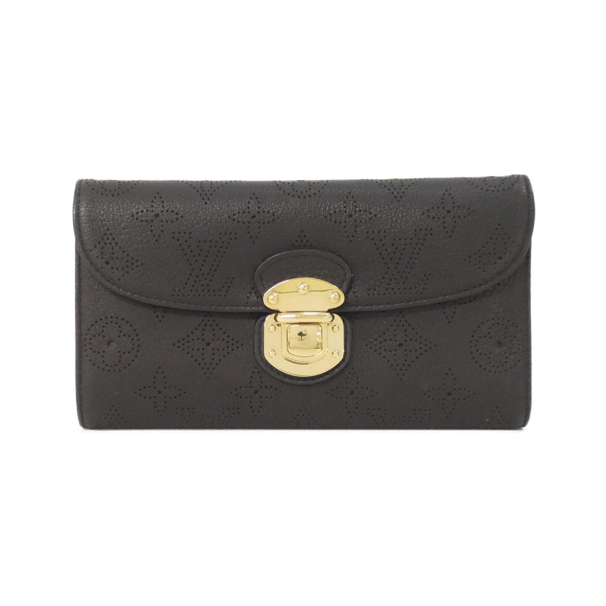 Louis Vuitton Brown Chocolat Mahina Leather Wallet (Tri-Fold) (Pre-Owned)