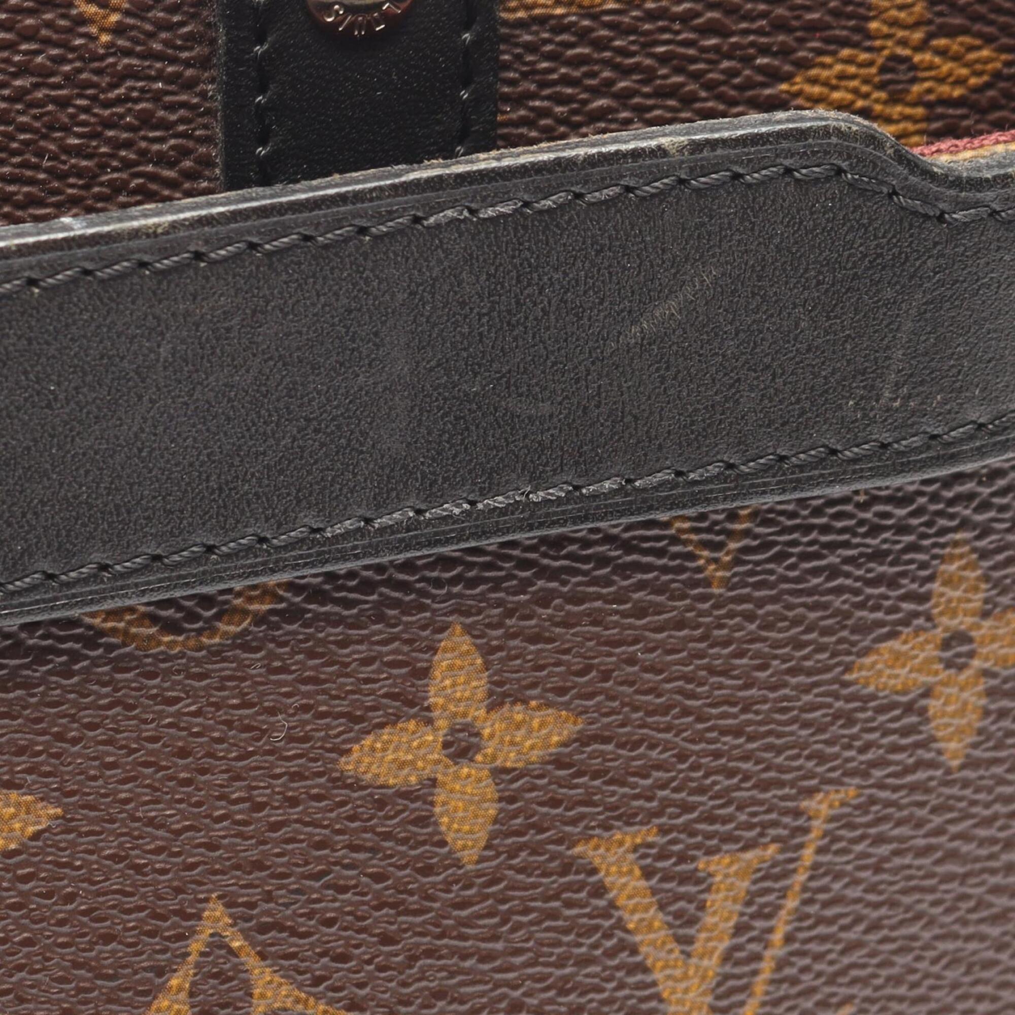 Louis Vuitton Black Brown Coated Canvas Pvc Leather Handbag (Pre-Owned)