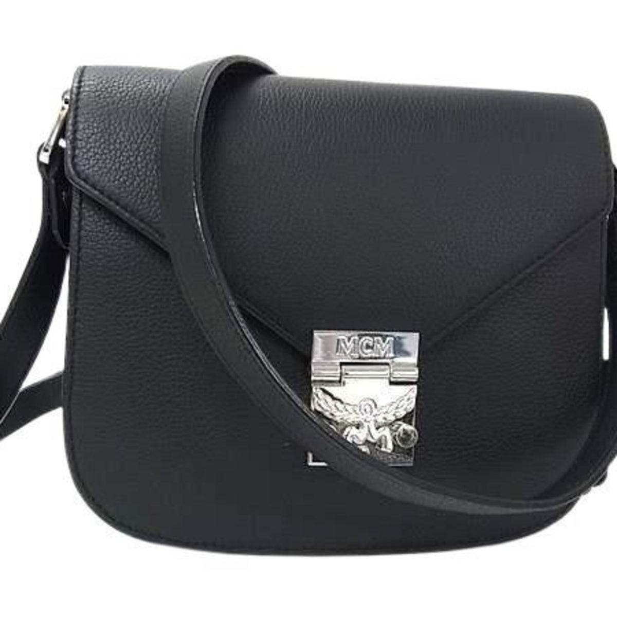 Mcm Black Leather Shoulder Bag (Pre-Owned)